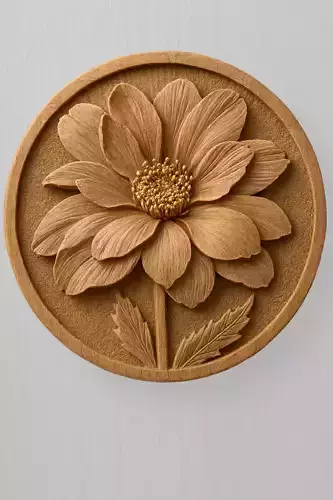 Floral Relief Model for CNC Router
