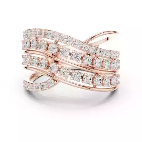 Round Diamond Curved Engagement Wedding Ring 3DM STL Video