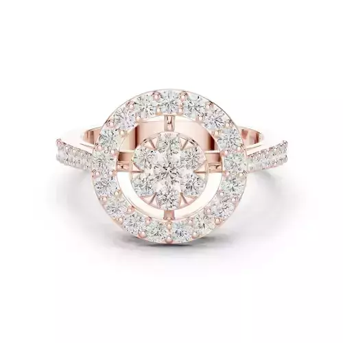 Round Halo Diamond Cathedral Shank Engagement Ring 3DM STL Video