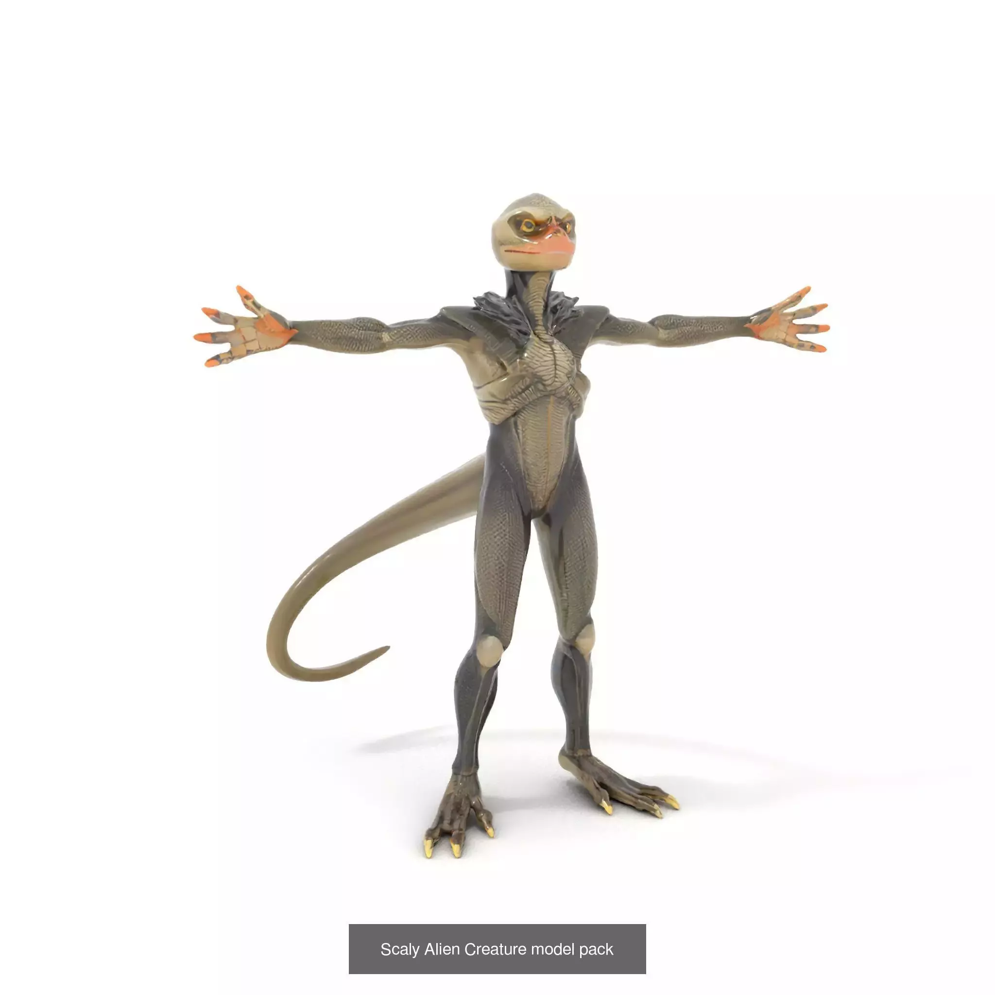 Reptilian Alien Portrait Pack 3D Model Collection_43