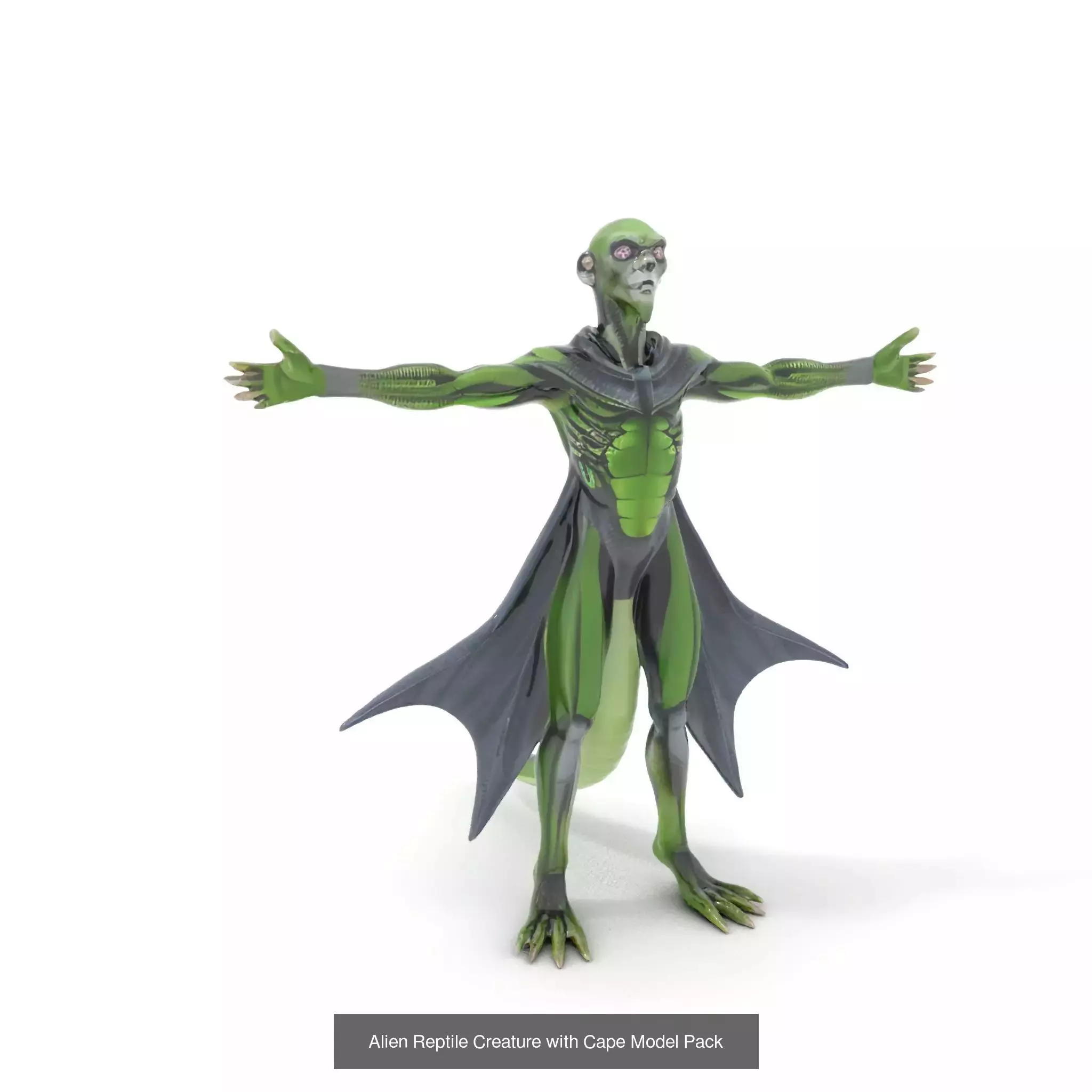 Reptilian Alien Portrait Pack 3D Model Collection_32