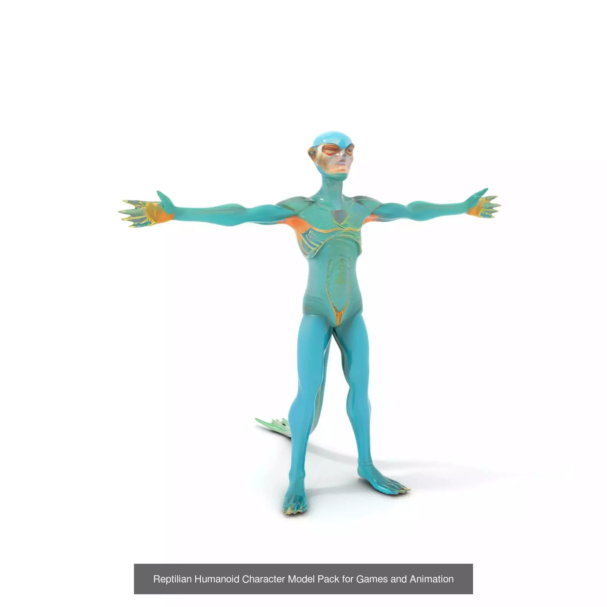 Reptilian Alien Portrait Pack 3D Model Collection_27