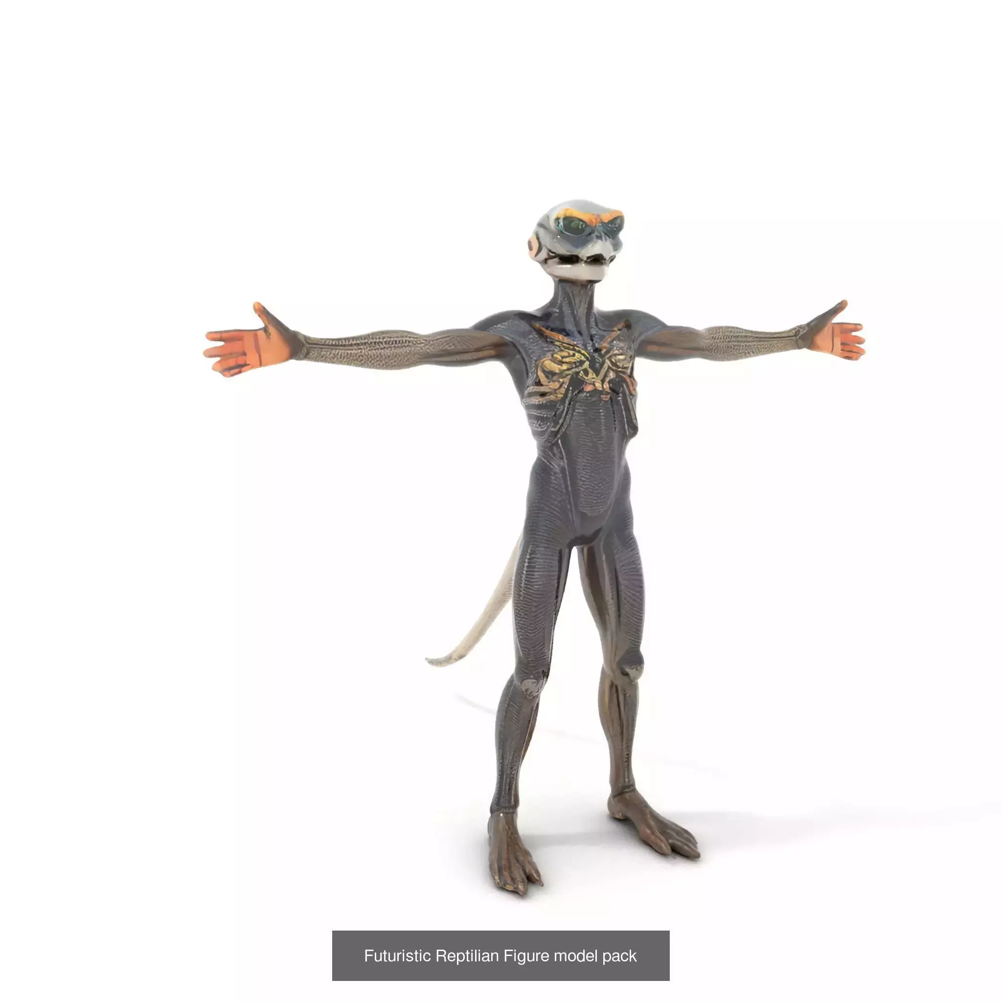 Reptilian Alien Portrait Pack 3D Model Collection_40