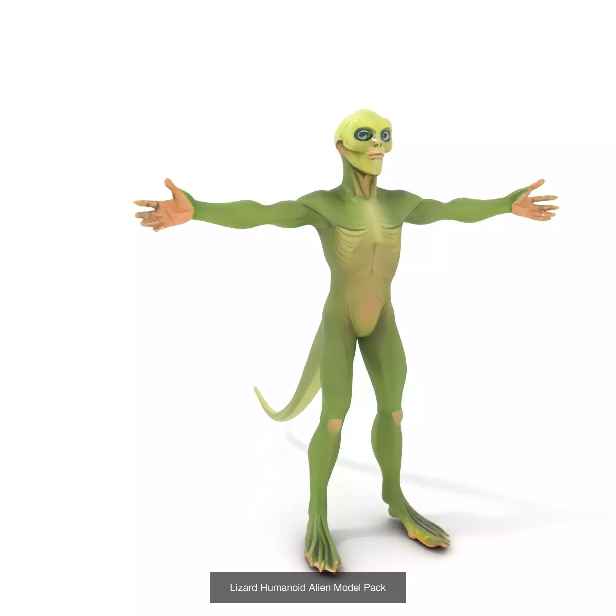 Reptilian Alien Portrait Pack 3D Model Collection_37