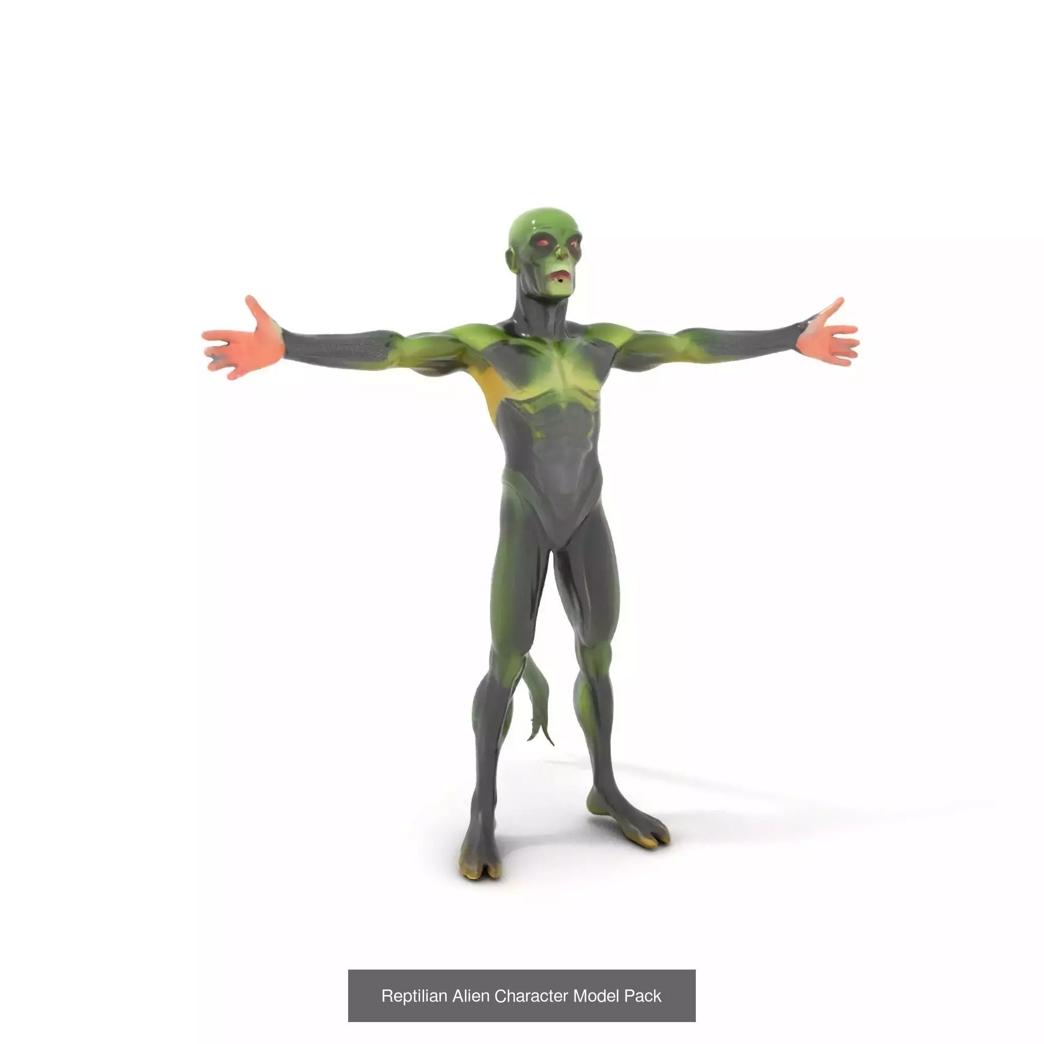 Reptilian Alien Portrait Pack 3D Model Collection_30