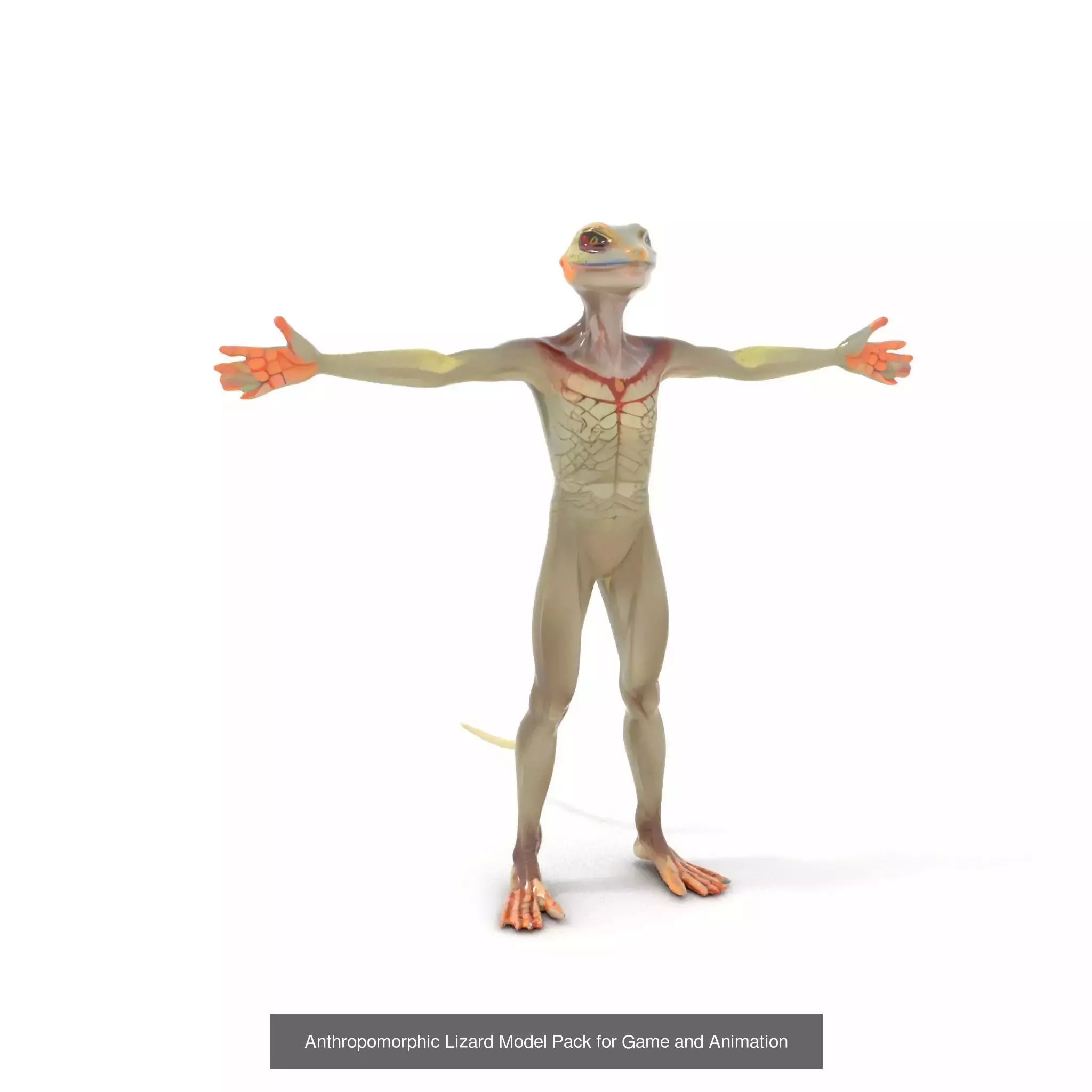 Reptilian Alien Portrait Pack 3D Model Collection_28