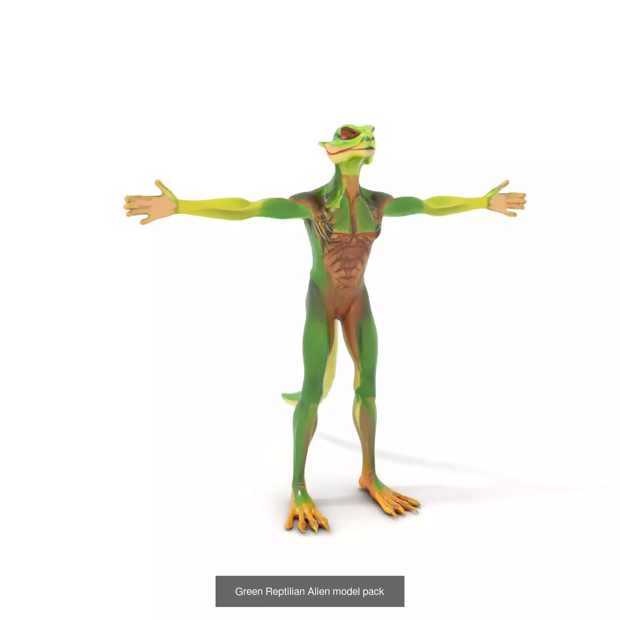 Reptilian Alien Portrait Pack 3D Model Collection_39