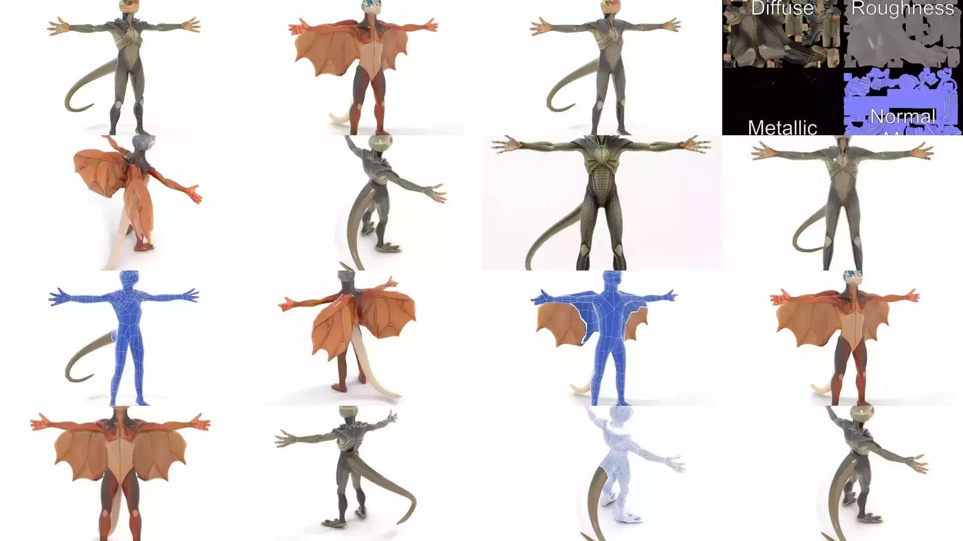 Reptilian Alien Portrait Pack 3D Model Collection_25