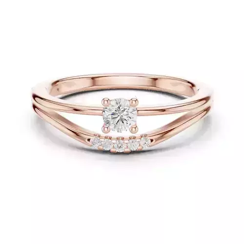 Split Shank Round Diamond Engagement Woman Ring 3DM STL Video