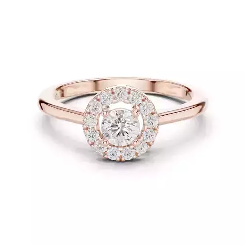 Plain Band Round Cut Halo Diamond Engagement Ring 3DM STL Video