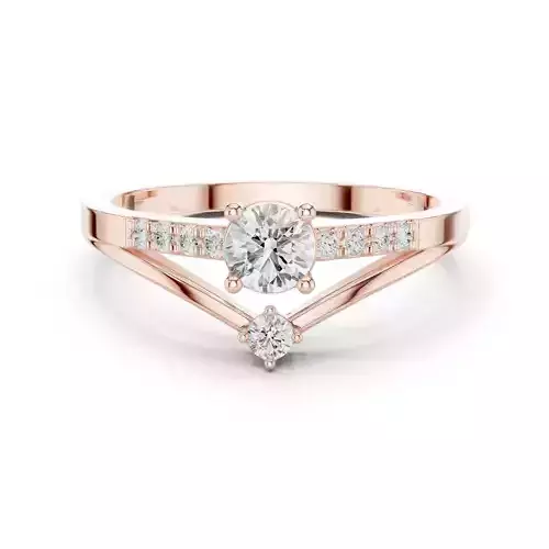 Chevron Split Shank Round Diamond Engagement Ring 3DM STL Video