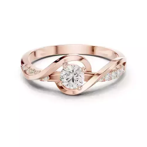Round Diamond Twist Engagement Wedding Ring 3DM STL Video