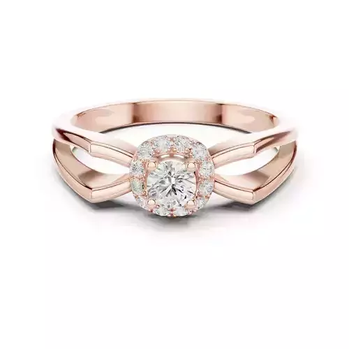 Split Shank Round Halo Engagement Wedding Ring 3DM STL Video