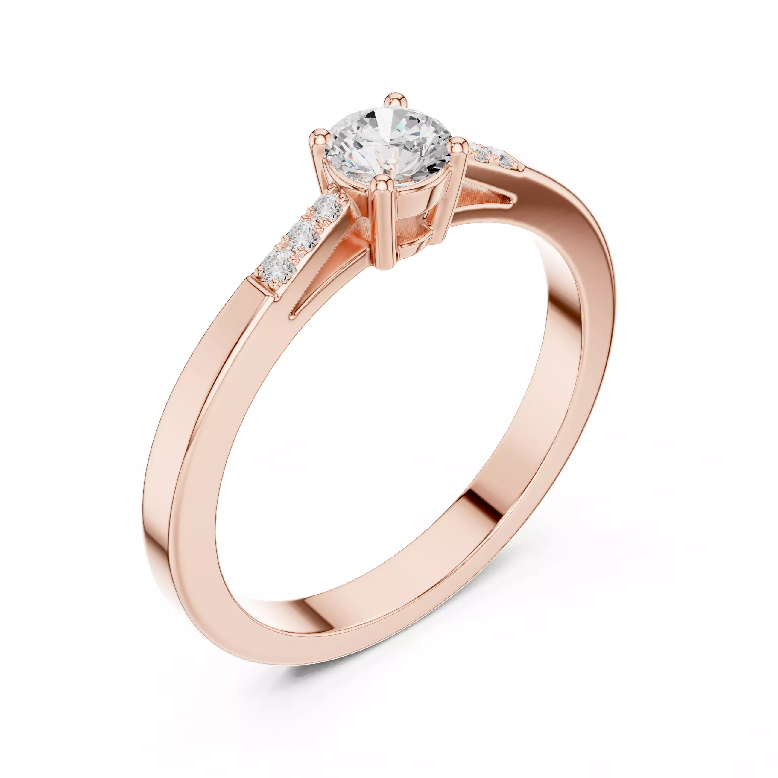 Seven Stone Round Diamond Engagement Wedding Ring 3DM STL Video 3D print model_4