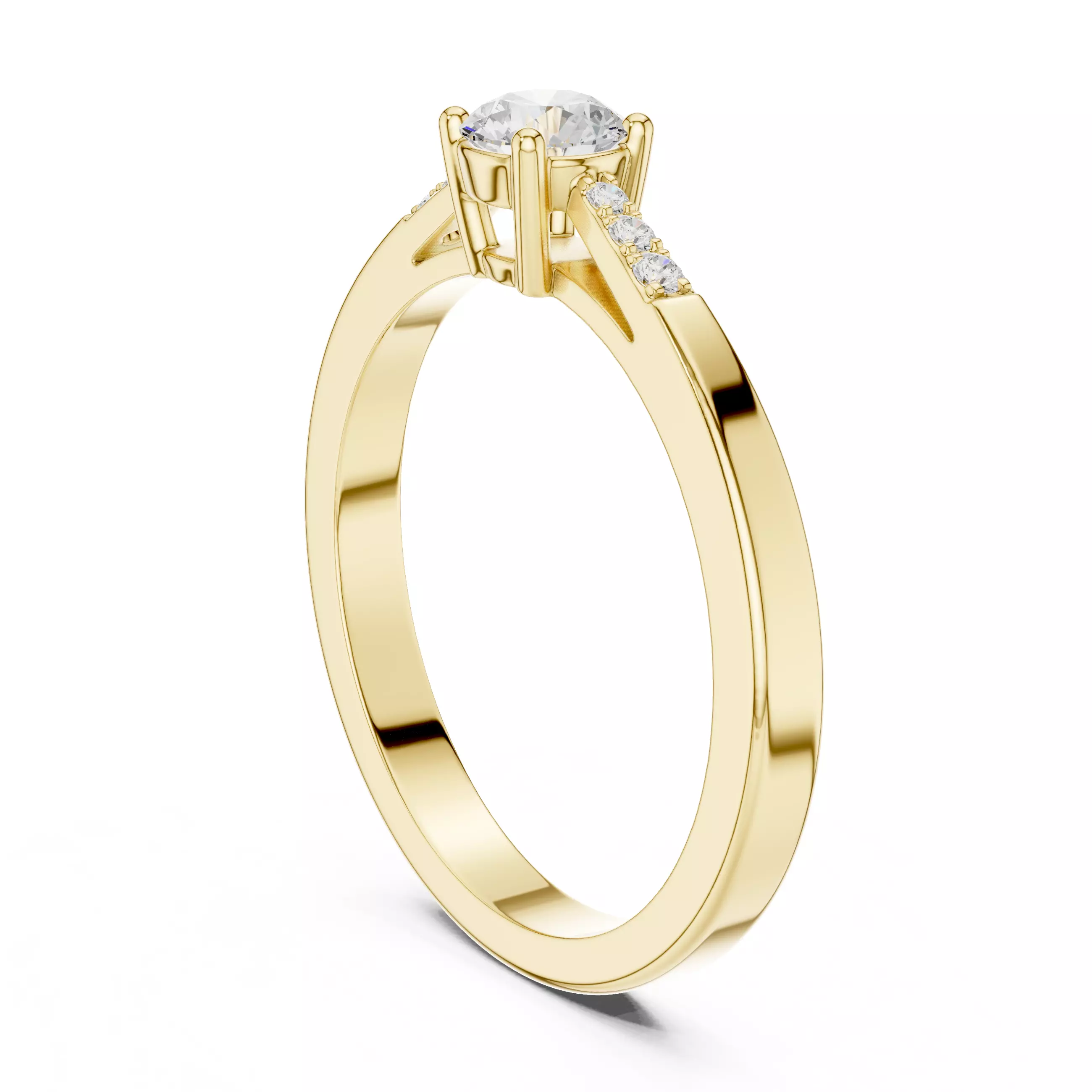 Seven Stone Round Diamond Engagement Wedding Ring 3DM STL Video 3D print model_7