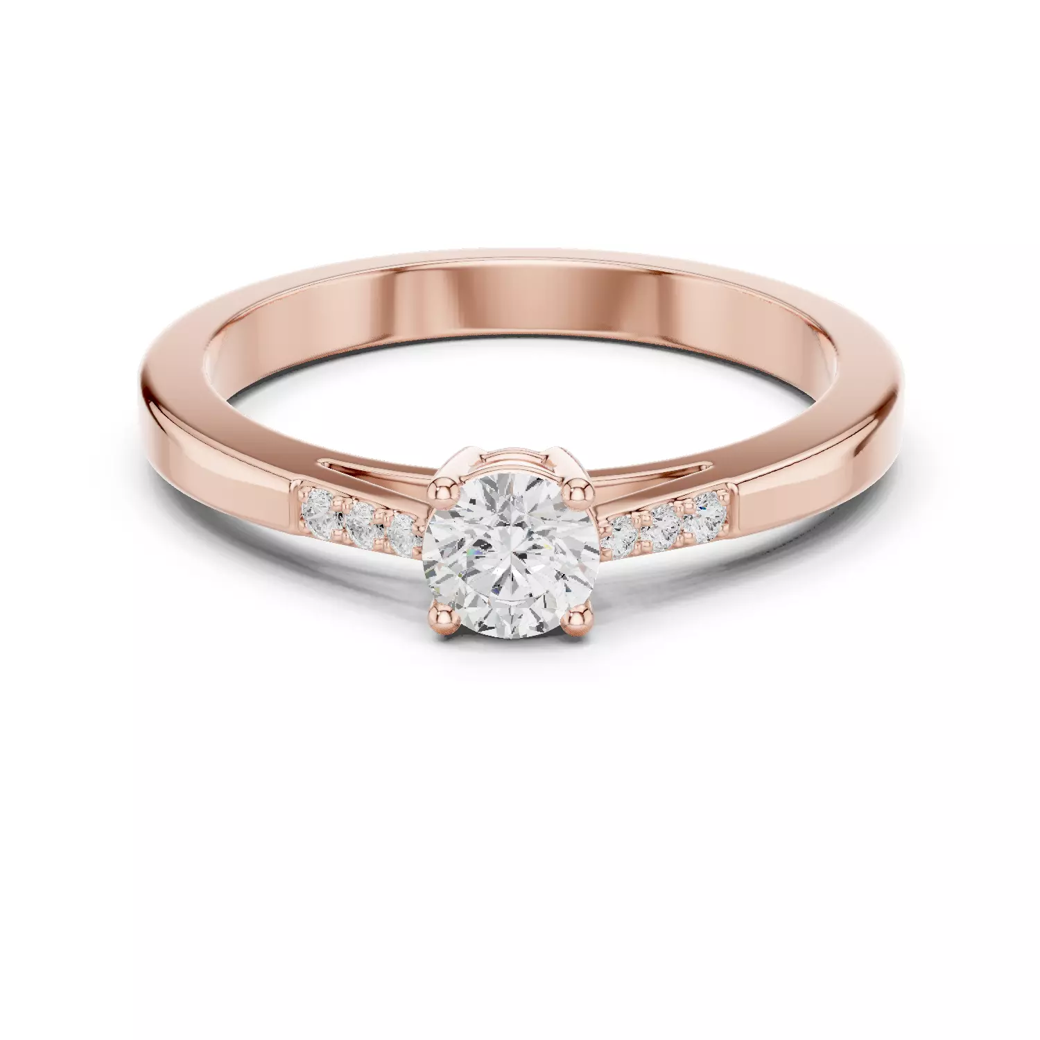 Seven Stone Round Diamond Engagement Wedding Ring 3DM STL Video 3D print model_0