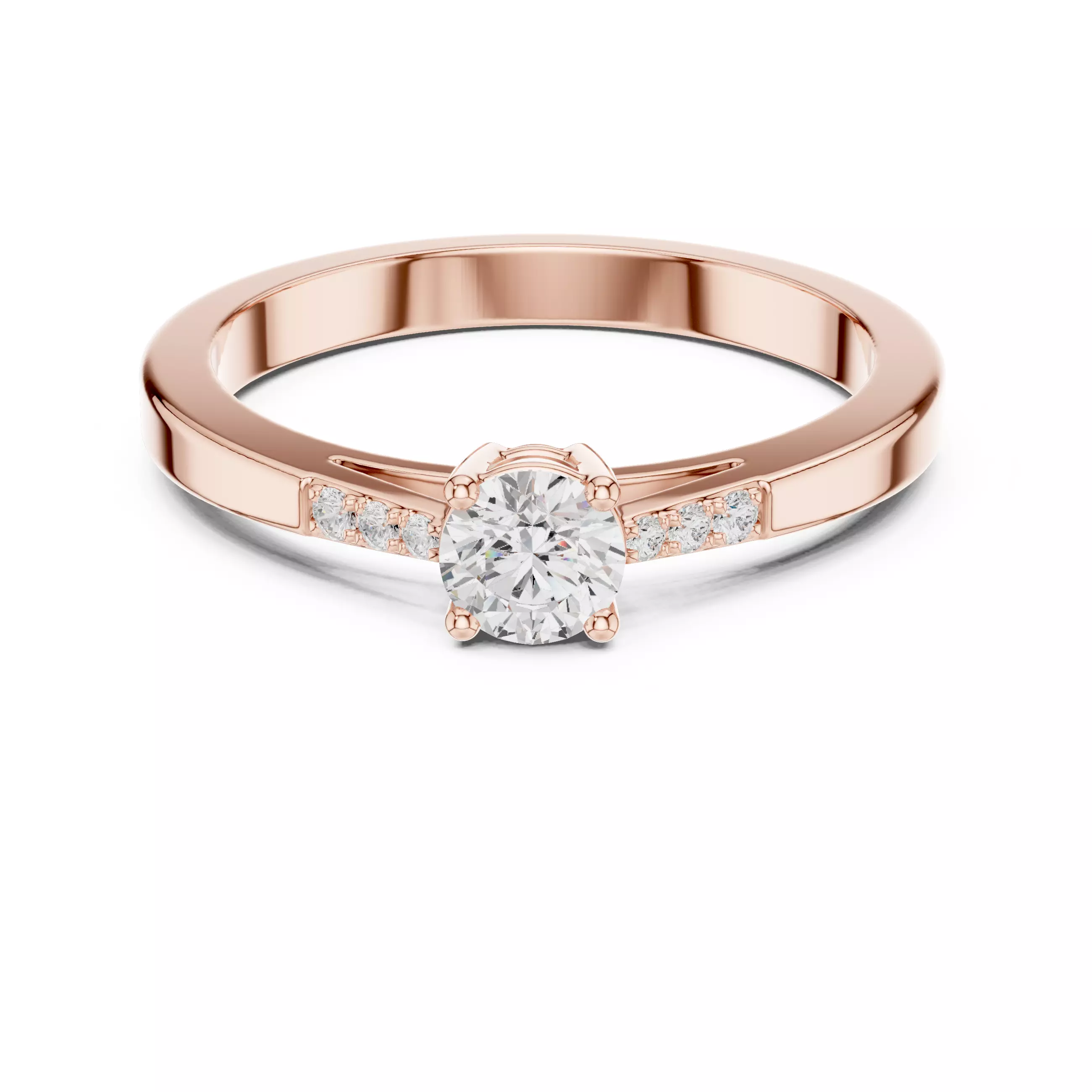 Seven Stone Round Diamond Engagement Wedding Ring 3DM STL Video 3D print model_6