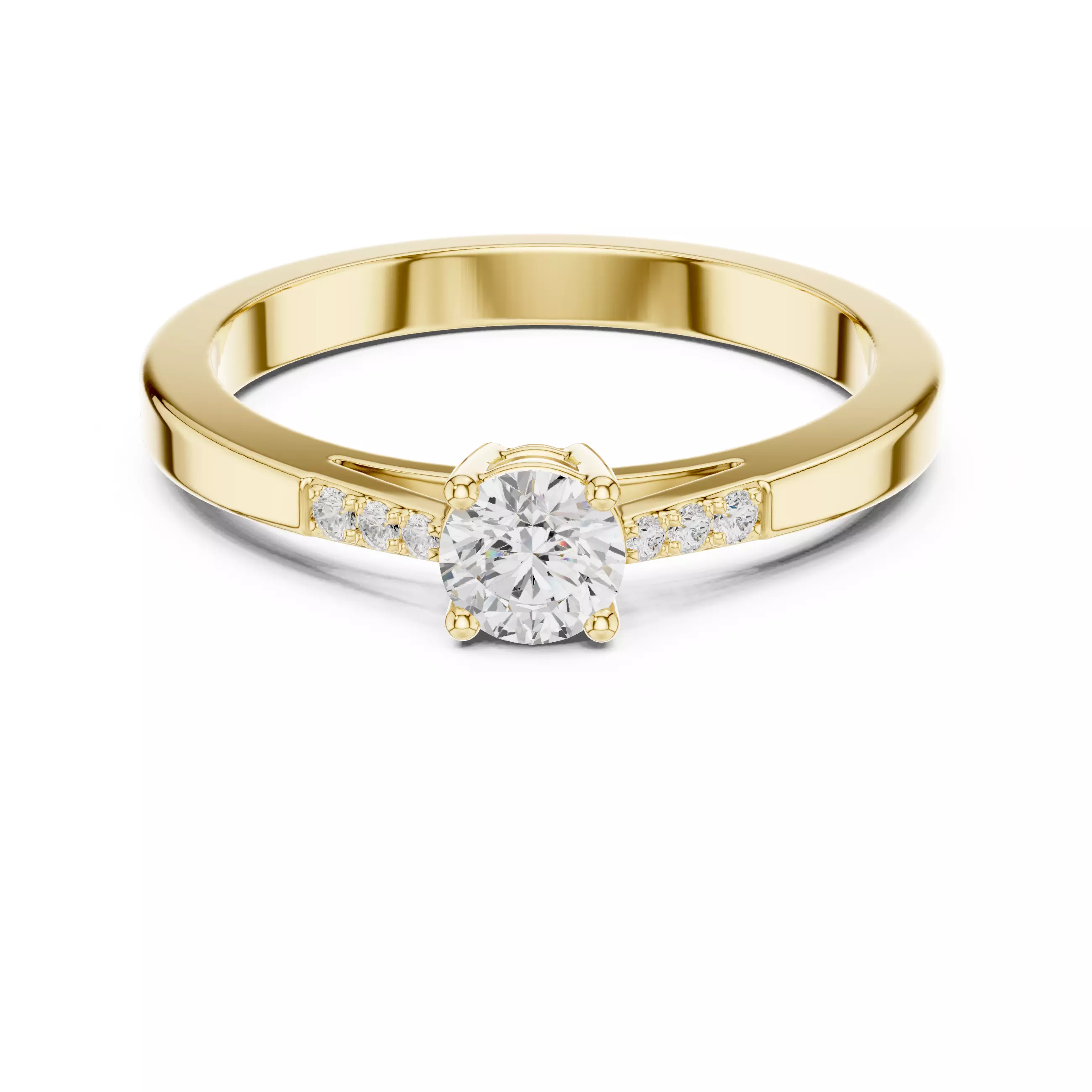 Seven Stone Round Diamond Engagement Wedding Ring 3DM STL Video 3D print model_10