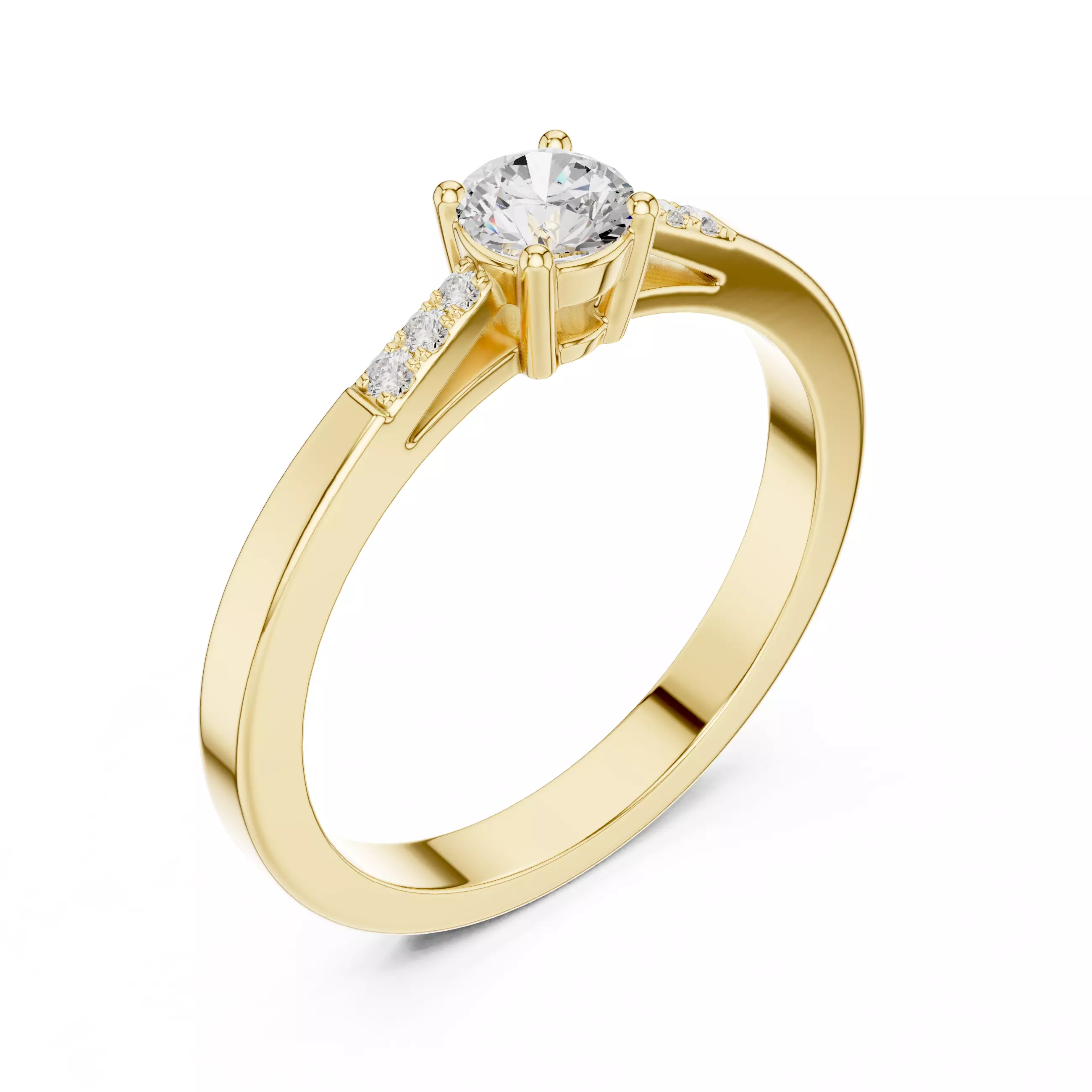 Seven Stone Round Diamond Engagement Wedding Ring 3DM STL Video 3D print model_8