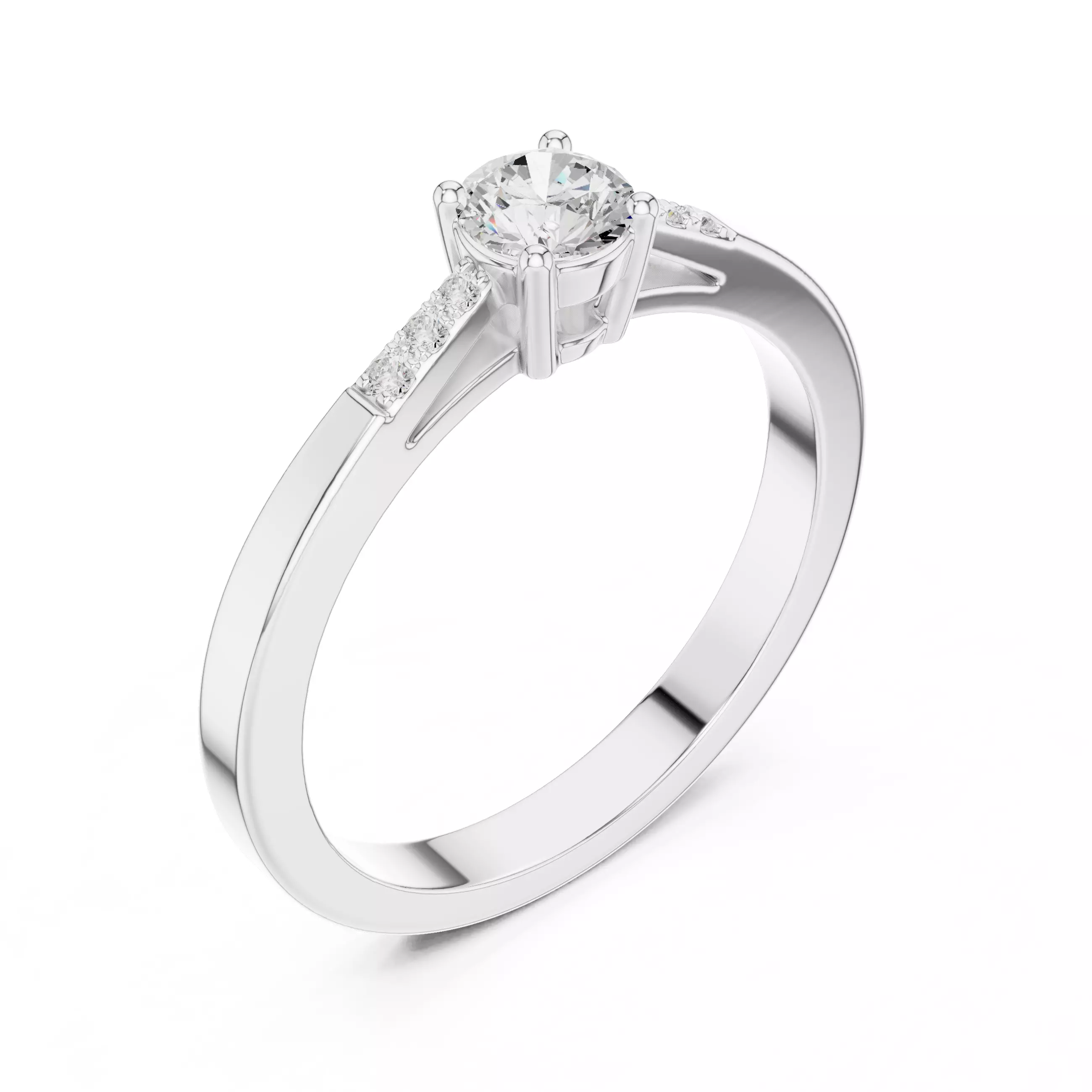 Seven Stone Round Diamond Engagement Wedding Ring 3DM STL Video 3D print model_12