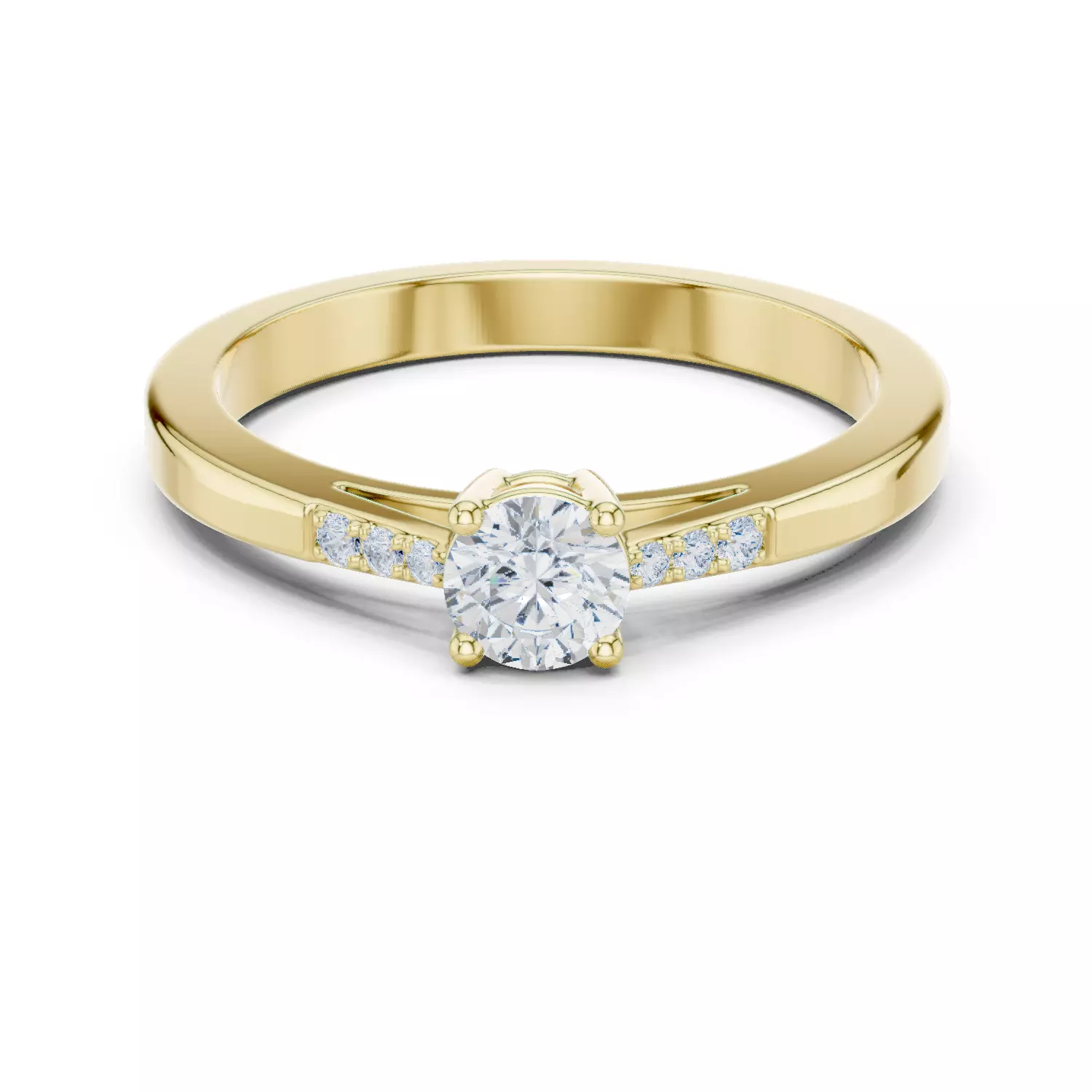 Seven Stone Round Diamond Engagement Wedding Ring 3DM STL Video 3D print model_1