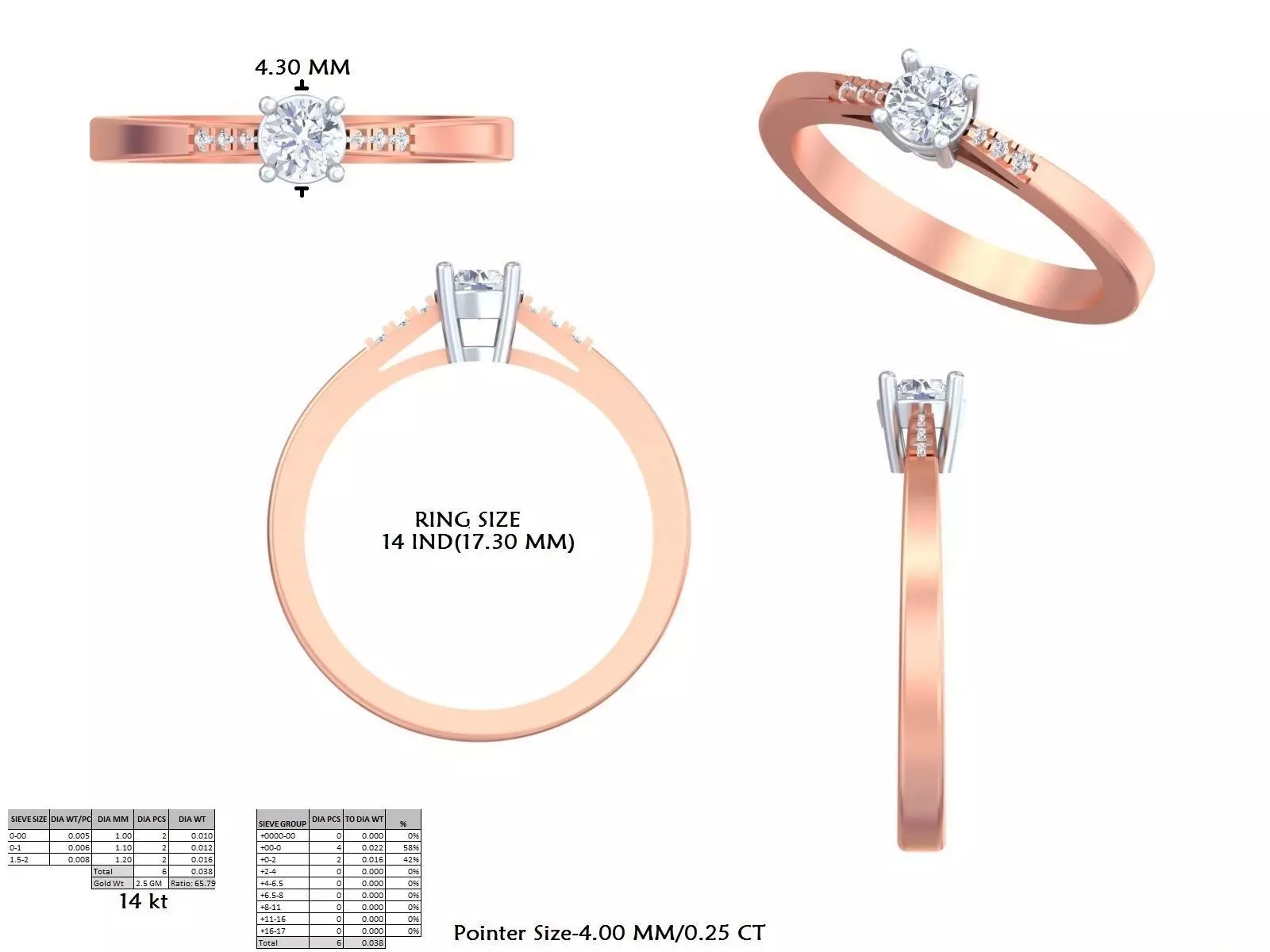 Seven Stone Round Diamond Engagement Wedding Ring 3DM STL Video 3D print model_15