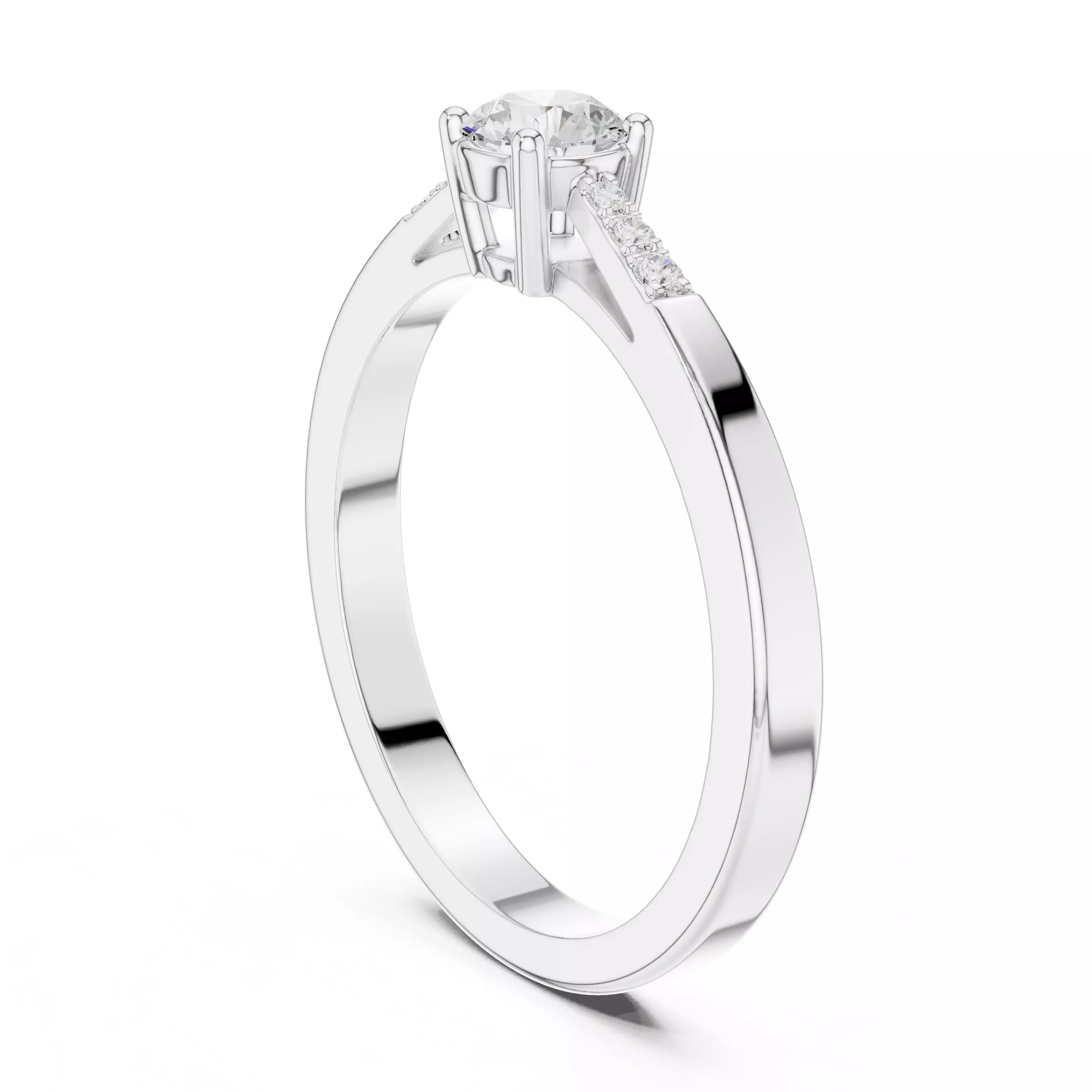 Seven Stone Round Diamond Engagement Wedding Ring 3DM STL Video 3D print model_11