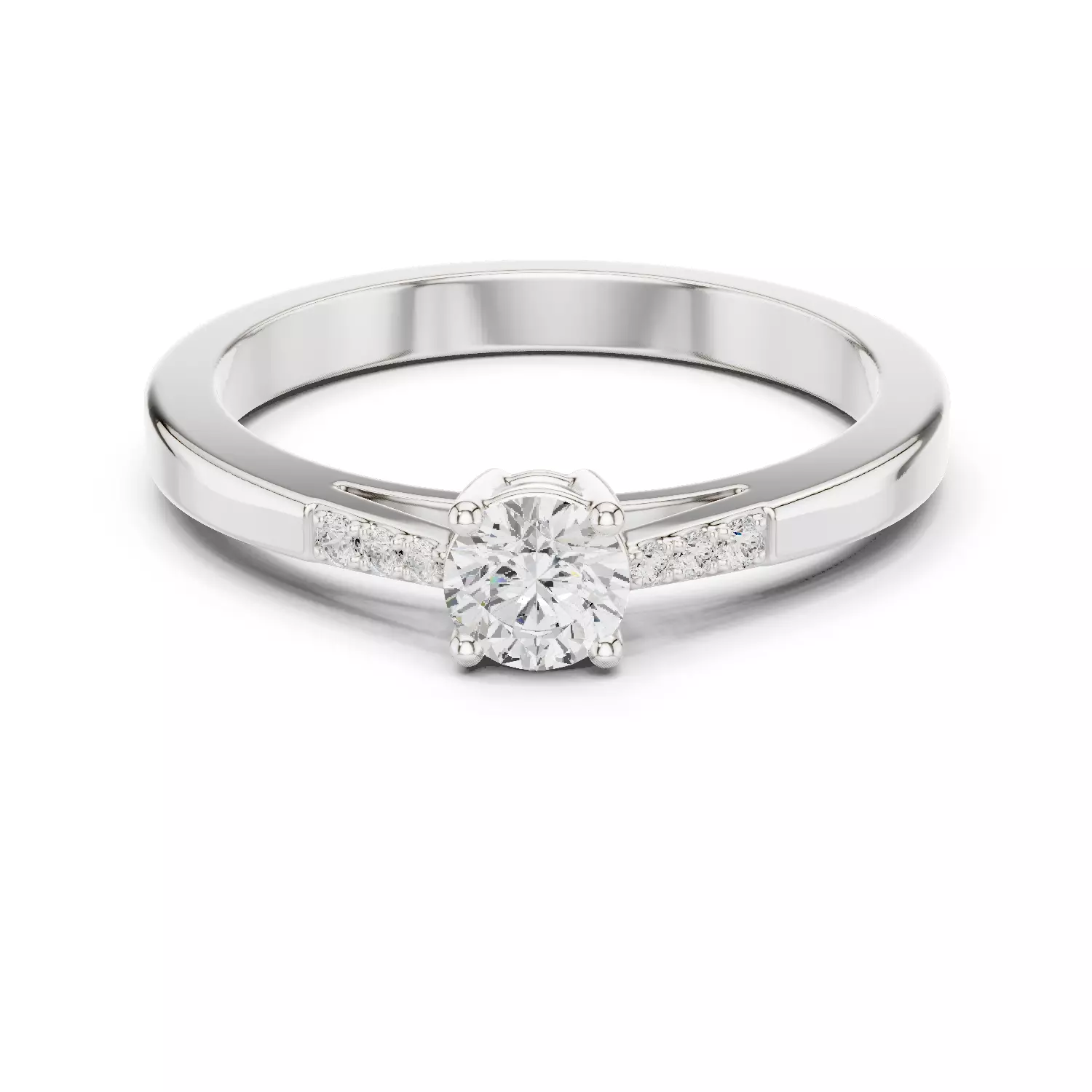 Seven Stone Round Diamond Engagement Wedding Ring 3DM STL Video 3D print model_2