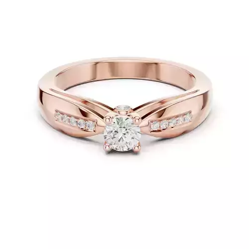 Pinched Shank Round Diamond Engagement Ring 3DM STL Video