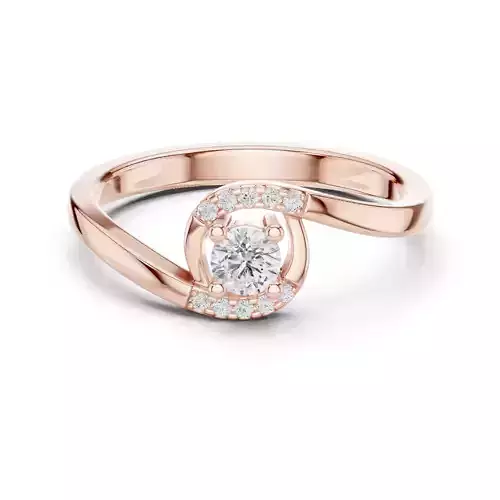 Bypass Shank Round Diamond Engagement Wedding Ring 3DM STL Video