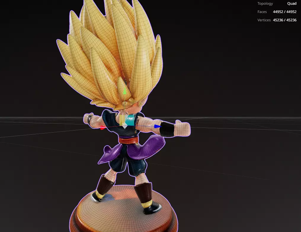 Super Saiyan Kid Goku Figurine CNC RESIN  3D print model_2