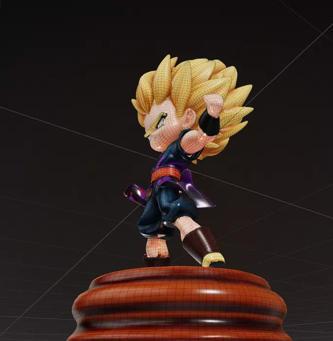 Super Saiyan Kid Goku Figurine CNC RESIN  3D print model_5