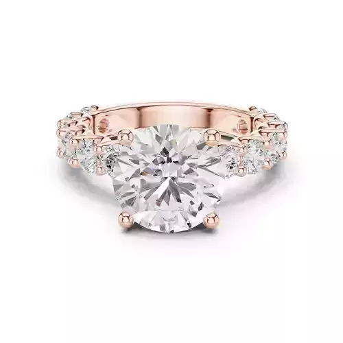 4CT Center Round Diamond Engagement Wedding Ring 3DM STL Video 3D print model