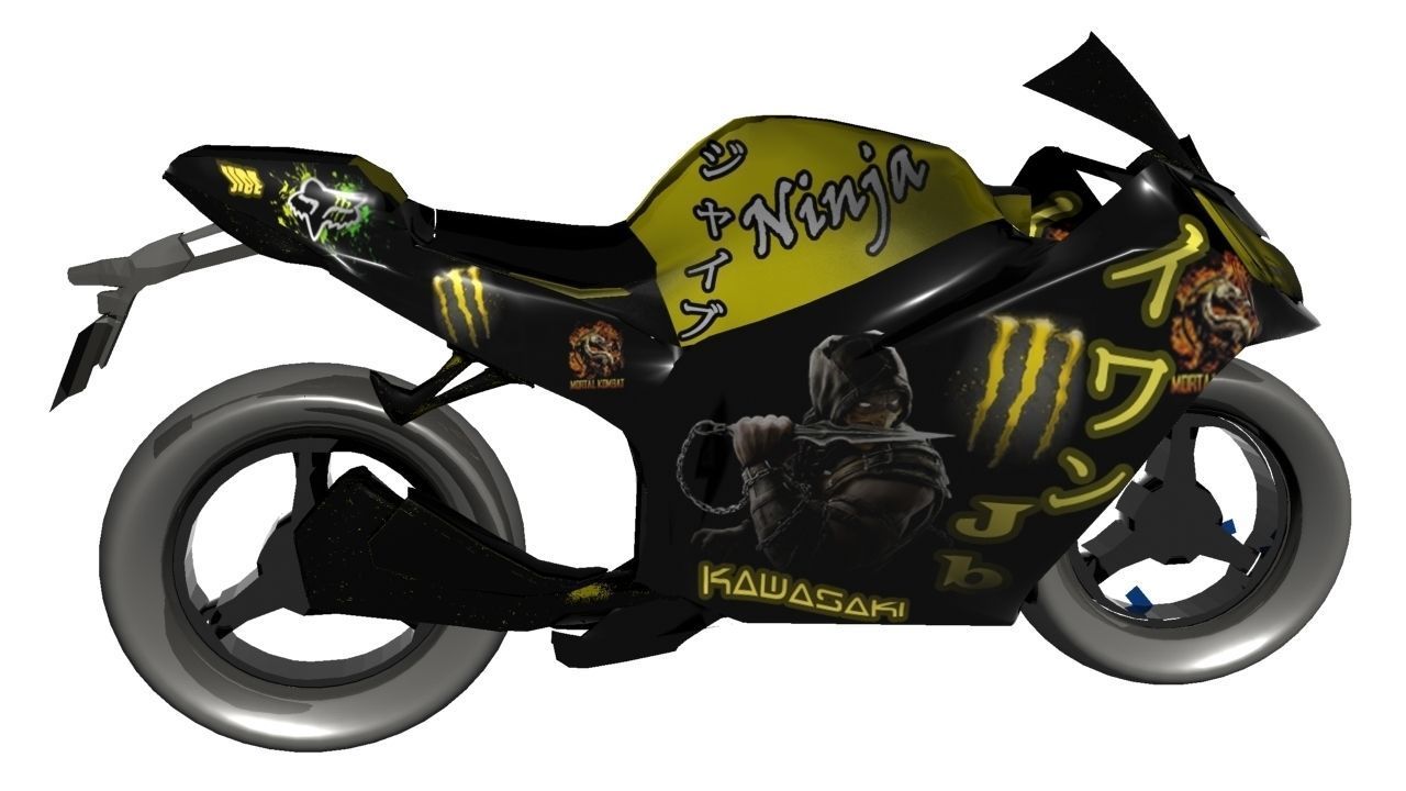 Kawasaki Ninja Zx-10r 3D model_15