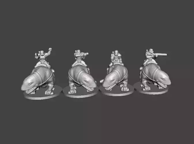 6MM SW SANDTROOPERS ON DEWBACK SET MINIATURE MODELS SCIFI GAMES