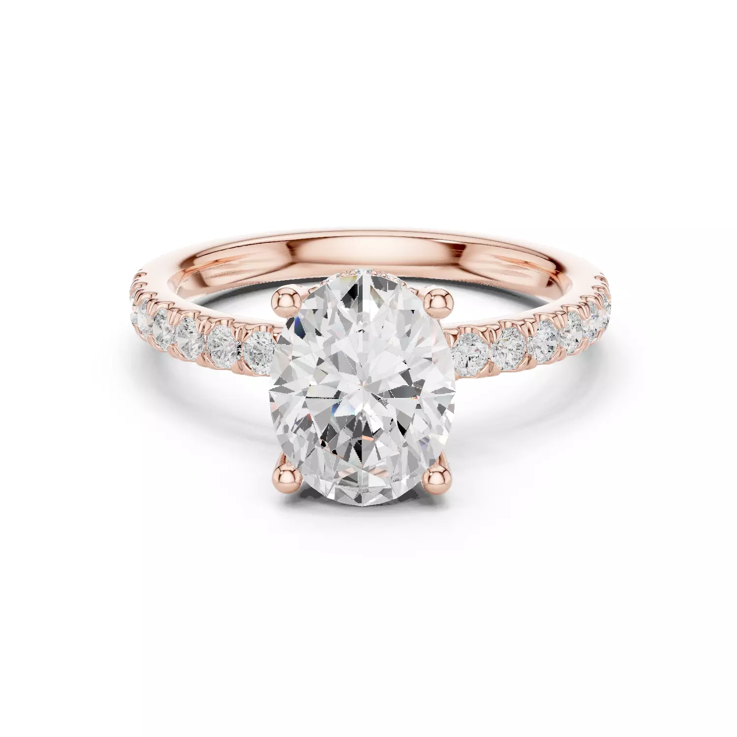 2CT Oval Cut Diamond Hidden Halo Wedding Ring 3DM STL Video 3D print model