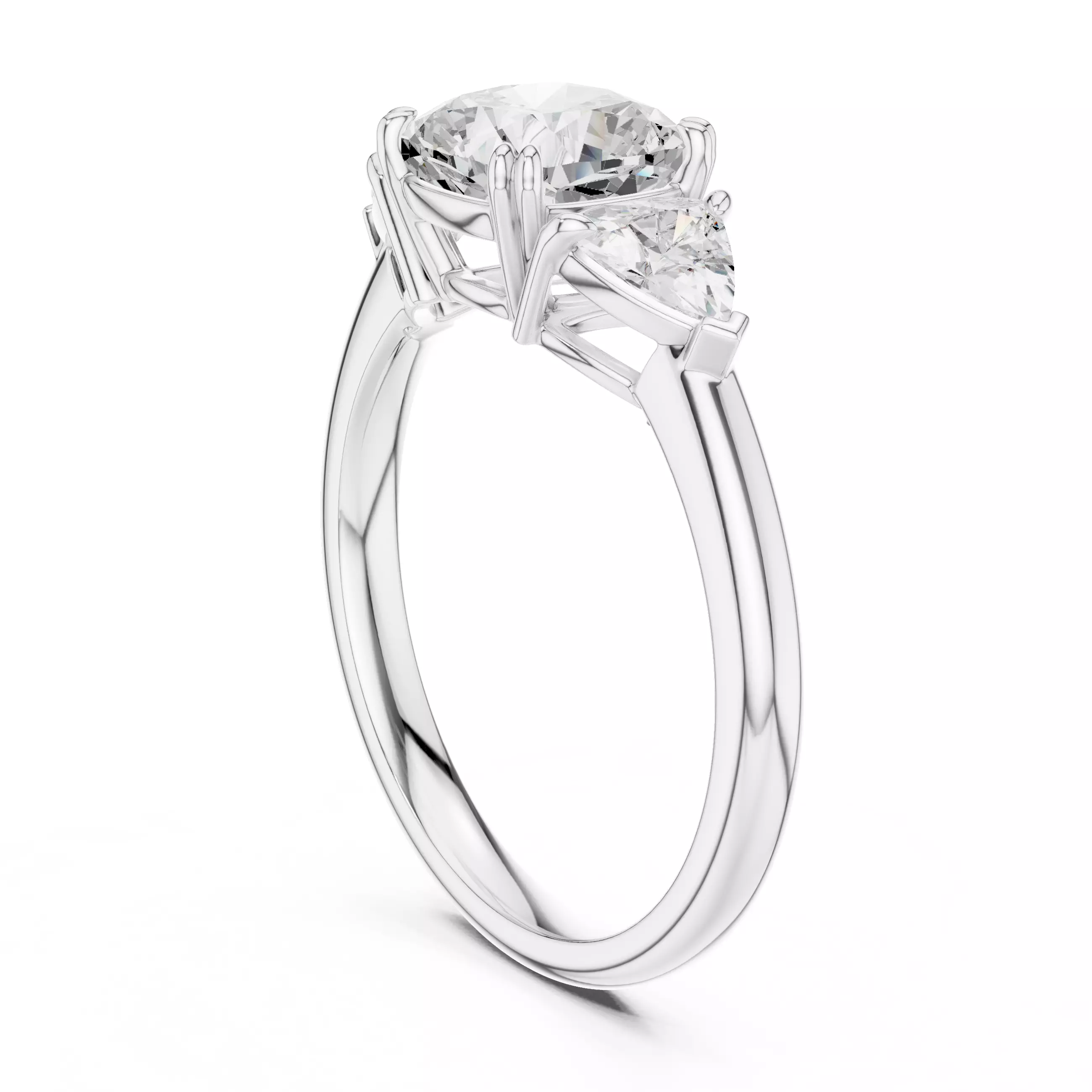 2Ct Cushion 30 Pointer Trillion Cut Three Stone Ring File Video 3D print model_11