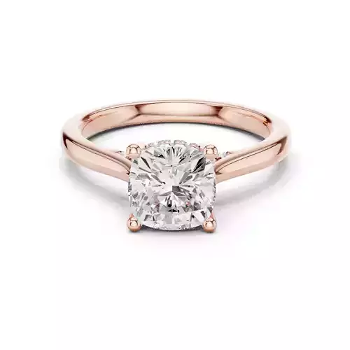 2CT Cushion Diamond Hidden Halo Wedding Ring 3DM STL Video 3D print model