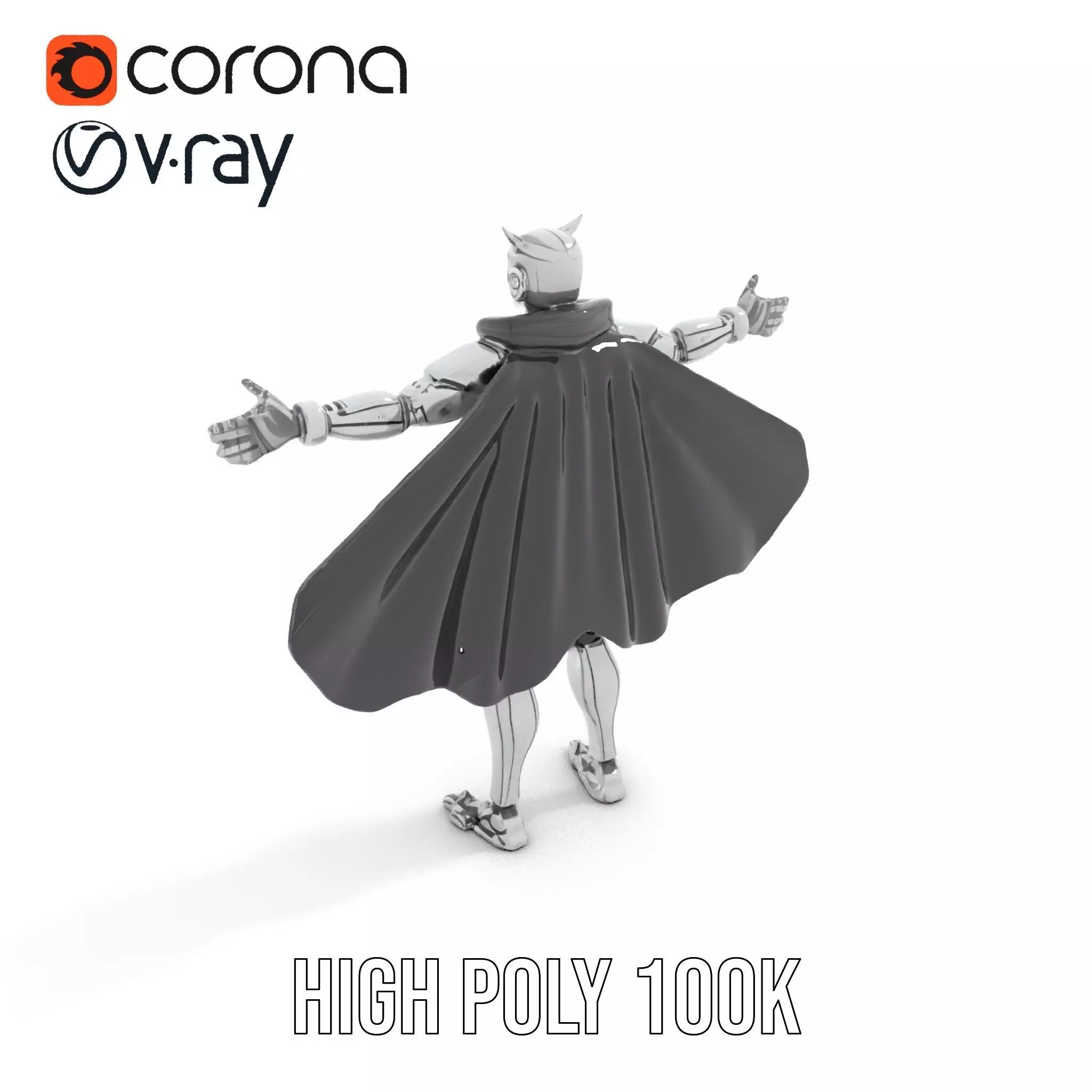 Futuristic Robot Cape model pack Low-poly 3D model_12