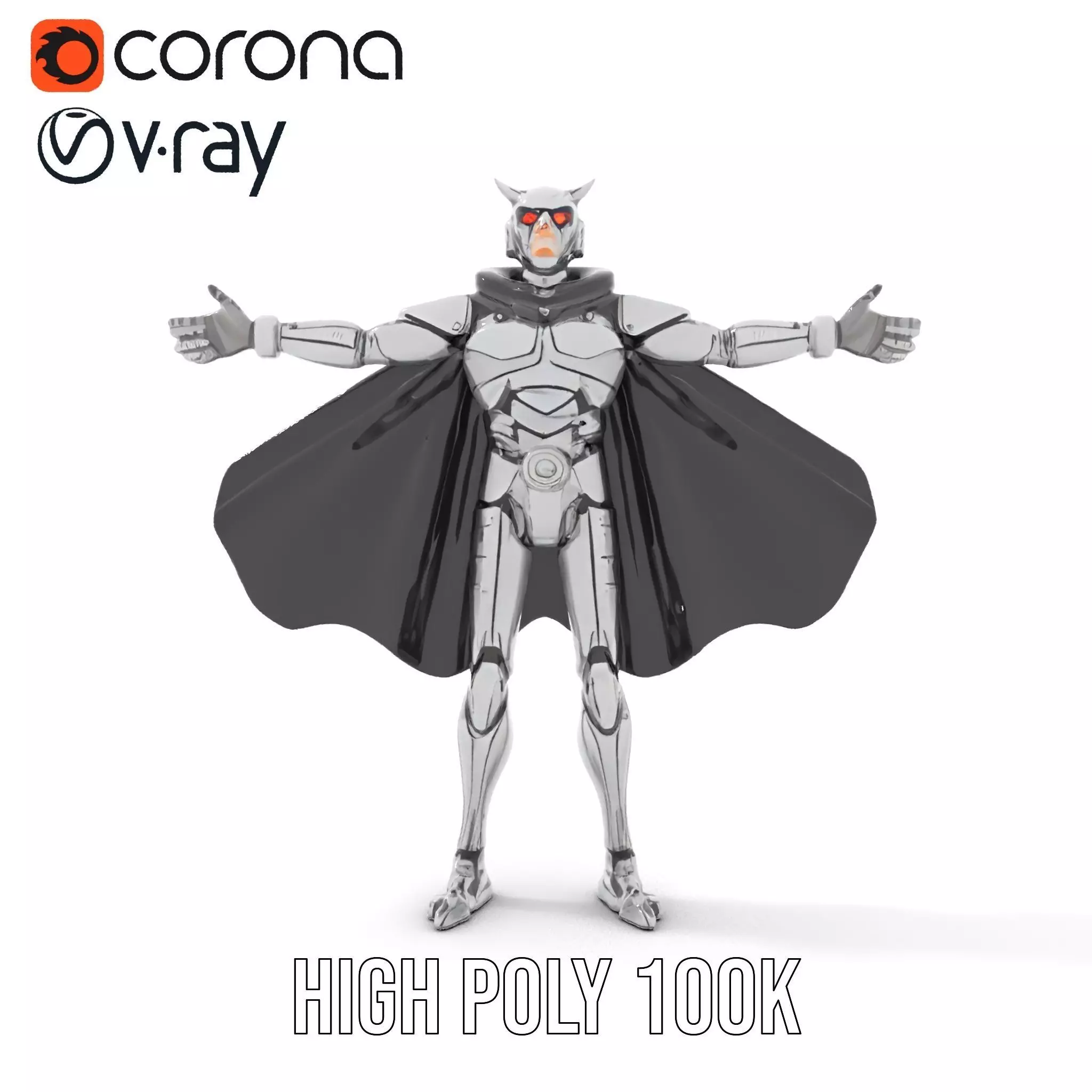 Futuristic Robot Cape model pack Low-poly 3D model_15