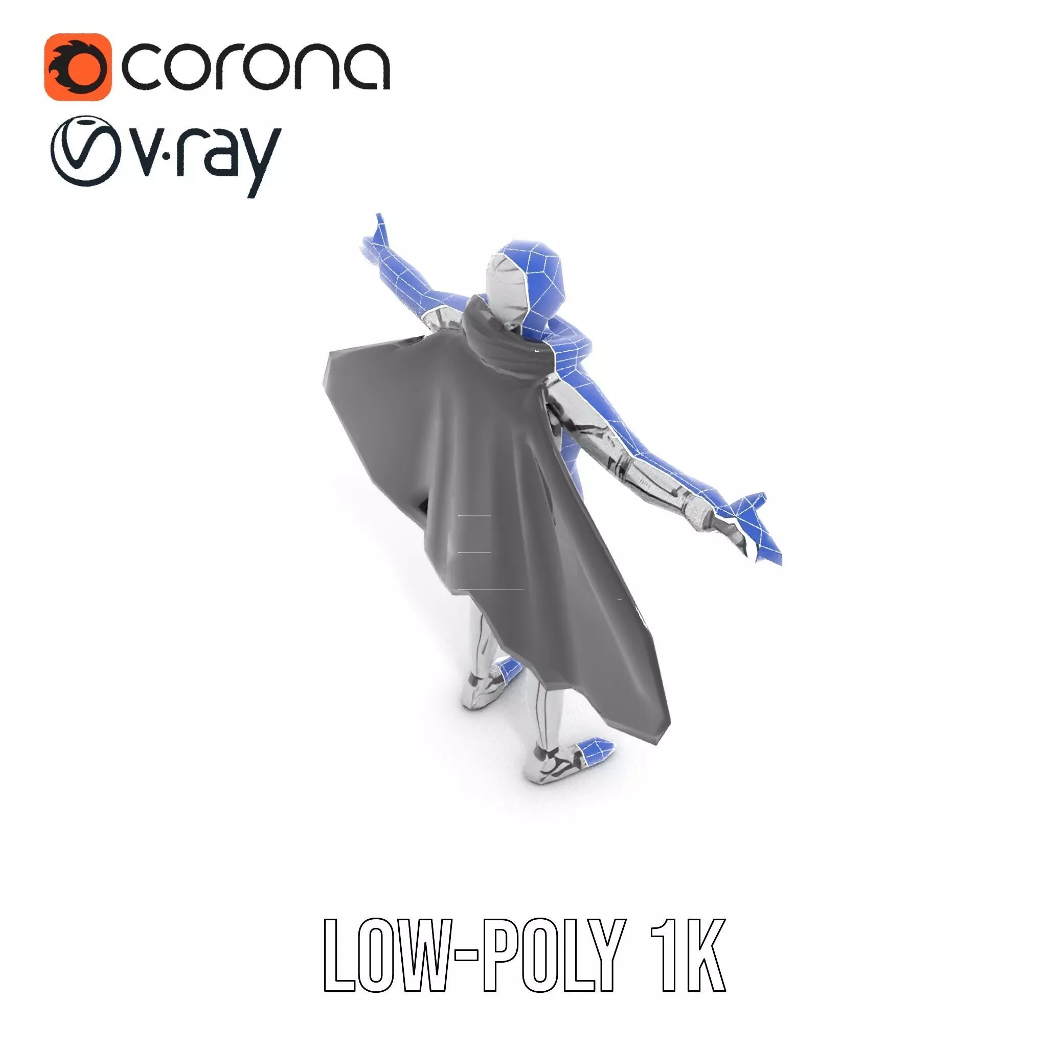 Futuristic Robot Cape model pack Low-poly 3D model_32