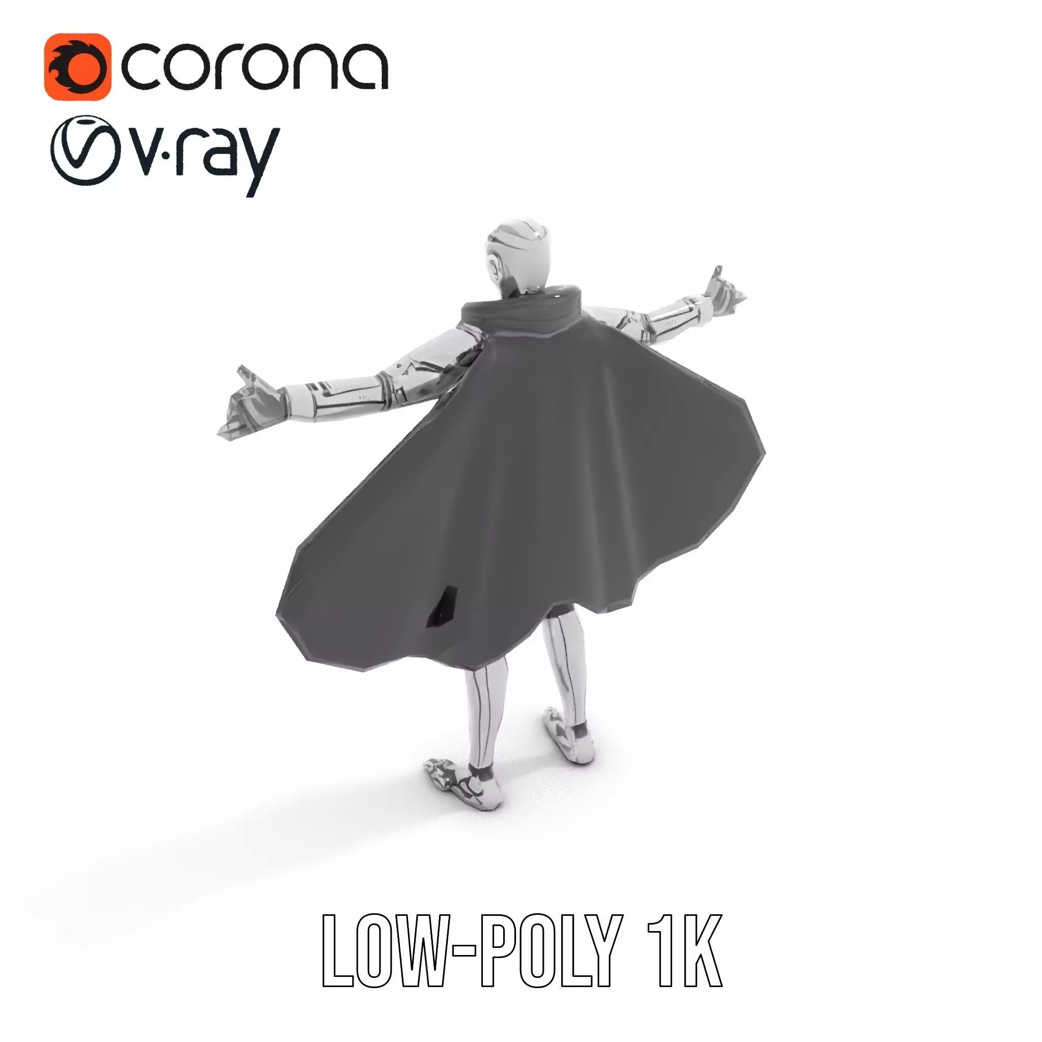 Futuristic Robot Cape model pack Low-poly 3D model_9