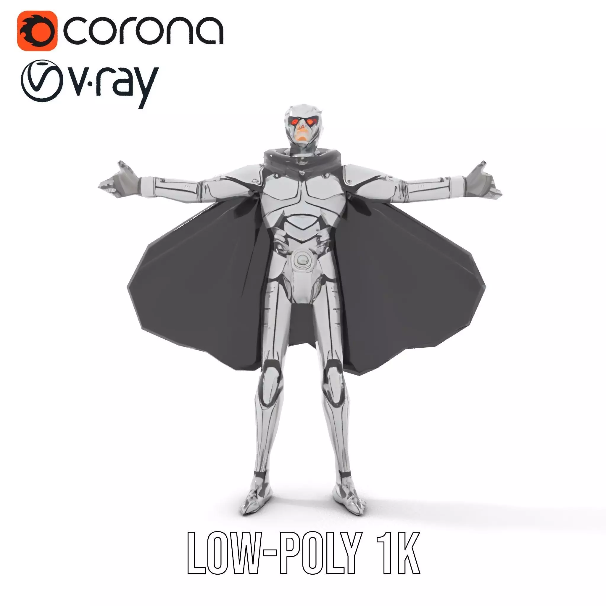 Futuristic Robot Cape model pack Low-poly 3D model_14