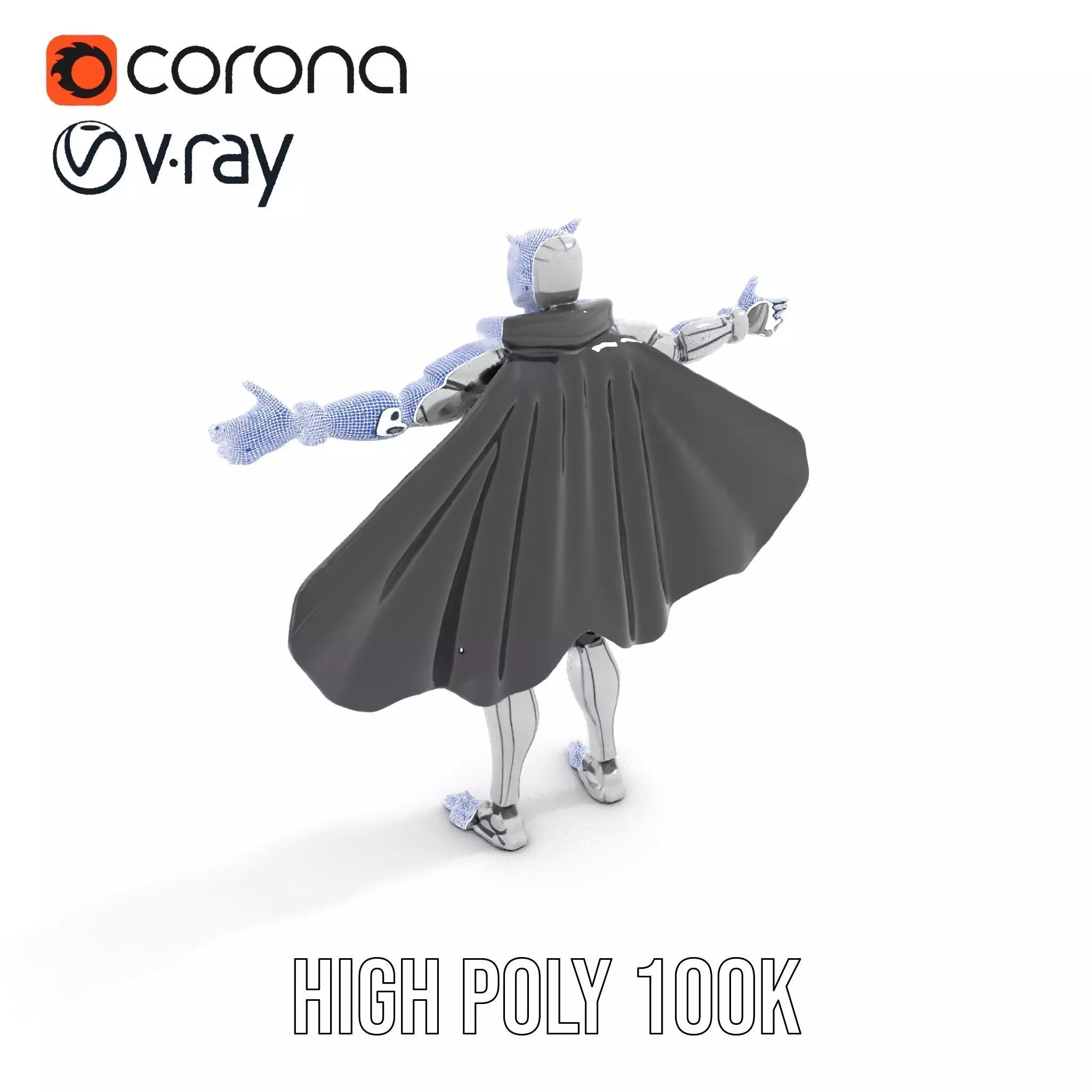 Futuristic Robot Cape model pack Low-poly 3D model_30