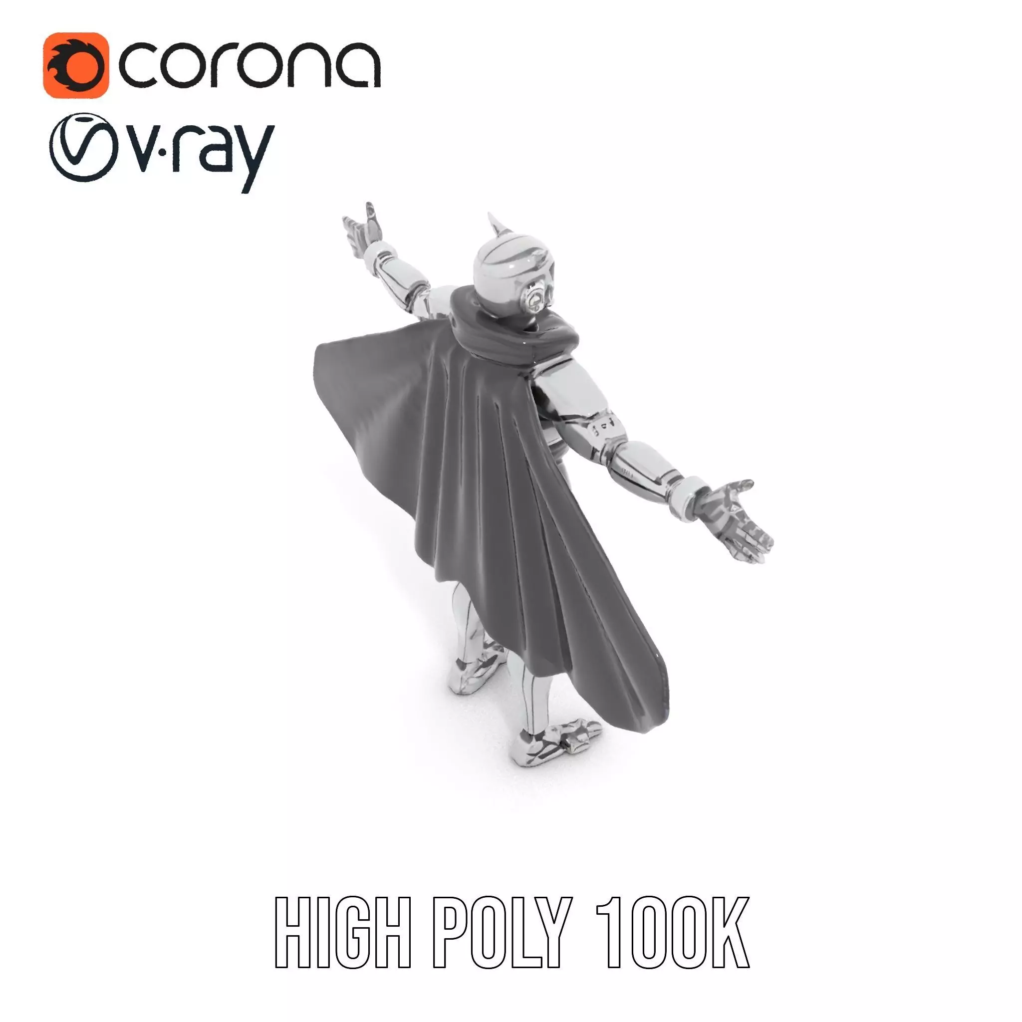 Futuristic Robot Cape model pack Low-poly 3D model_24