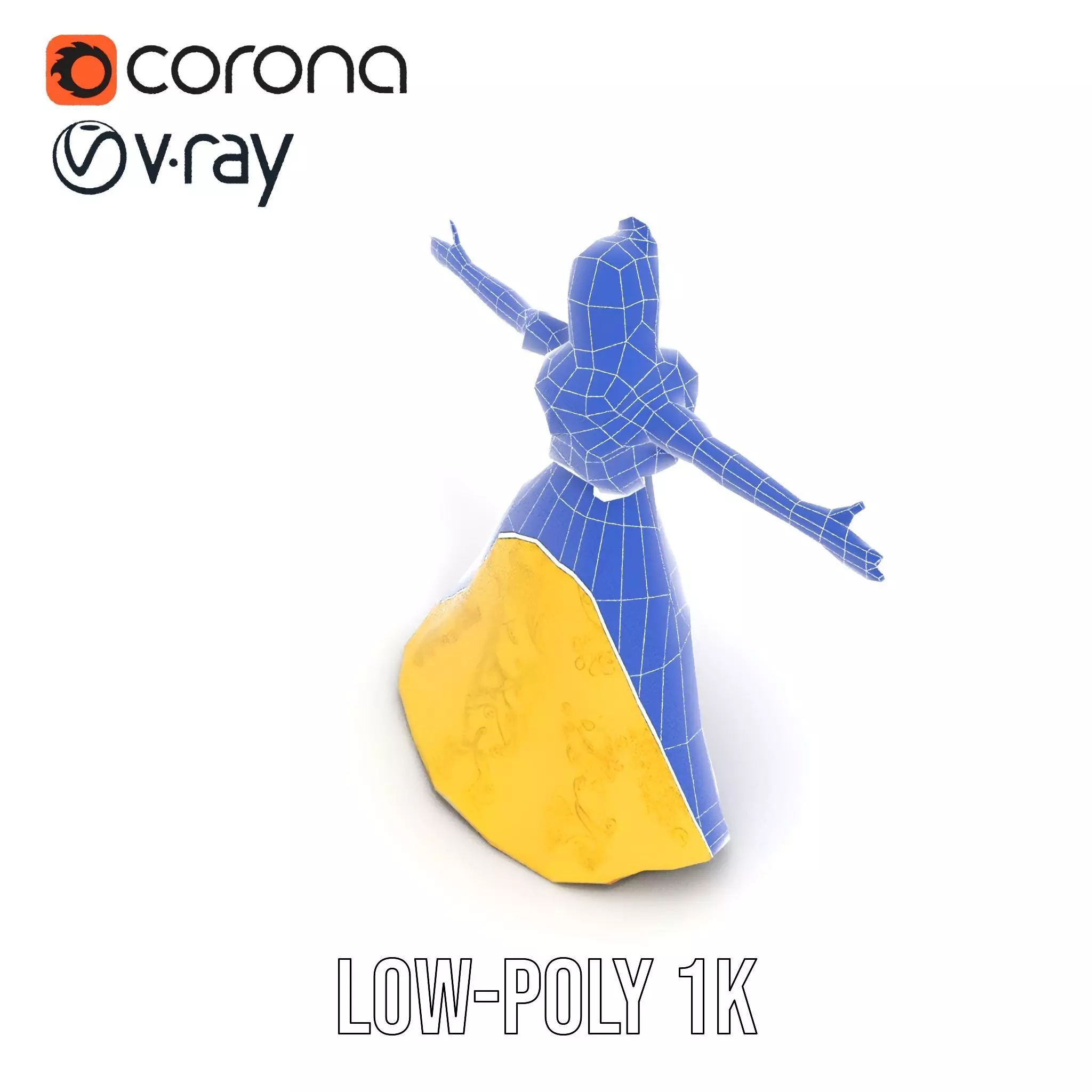 Elegant Princess Character model pack Low-poly 3D model_28