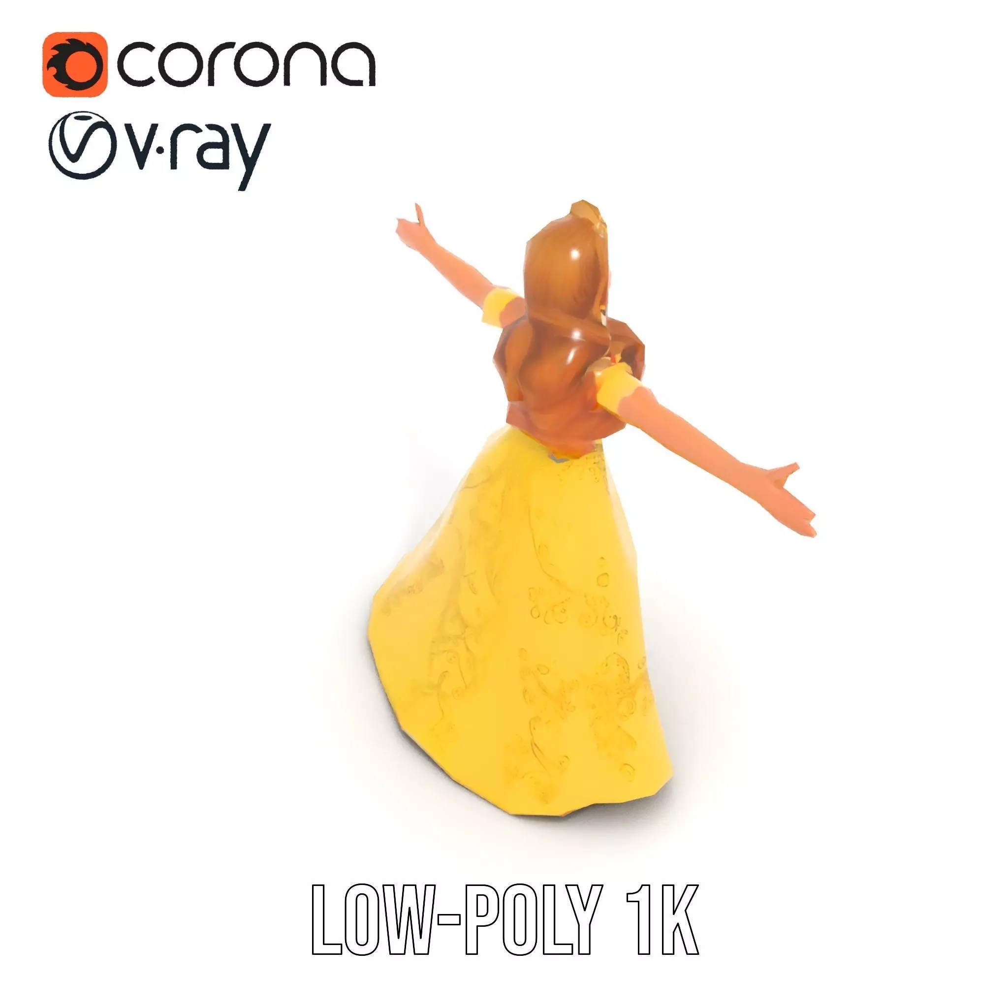 Elegant Princess Character model pack Low-poly 3D model_15