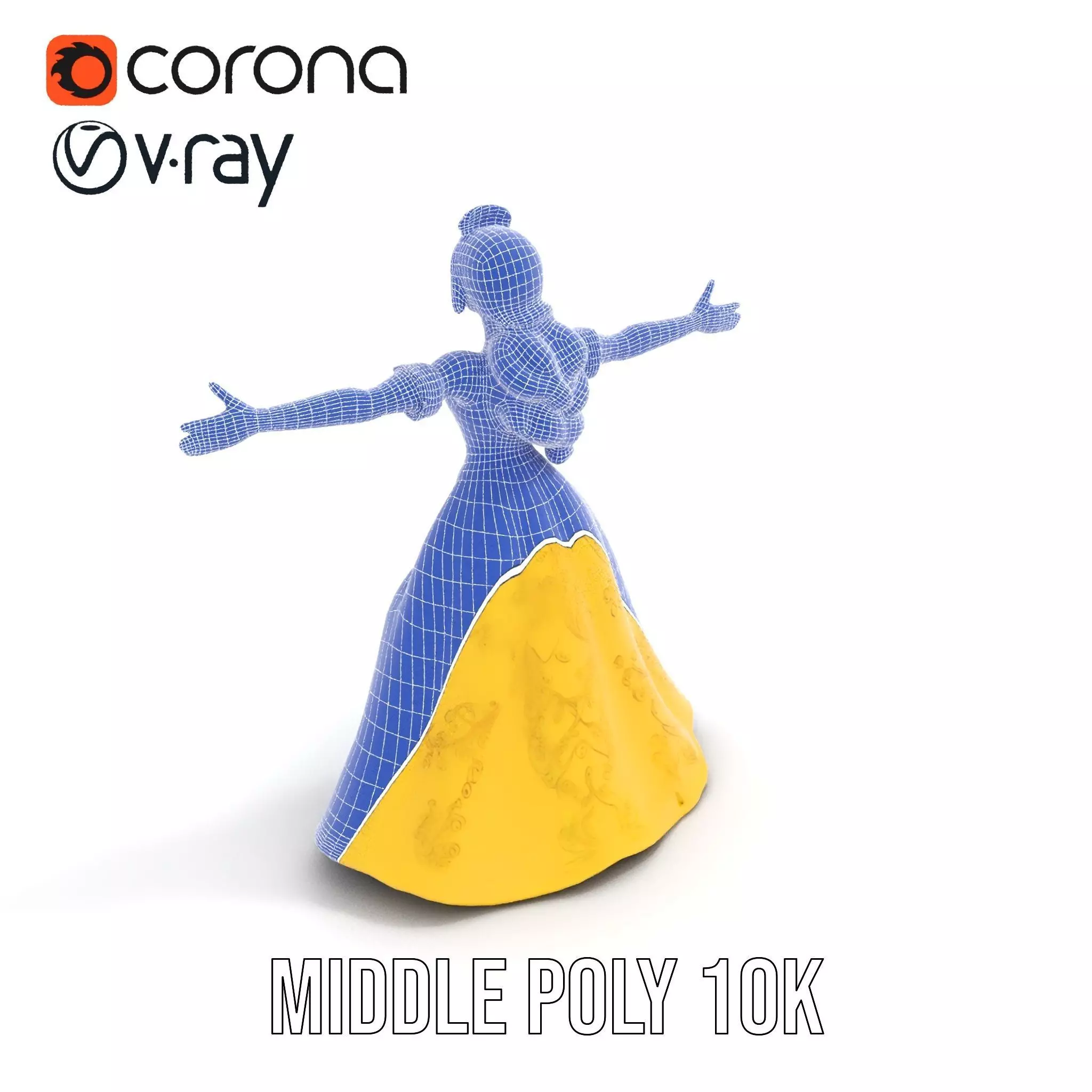 Elegant Princess Character model pack Low-poly 3D model_11