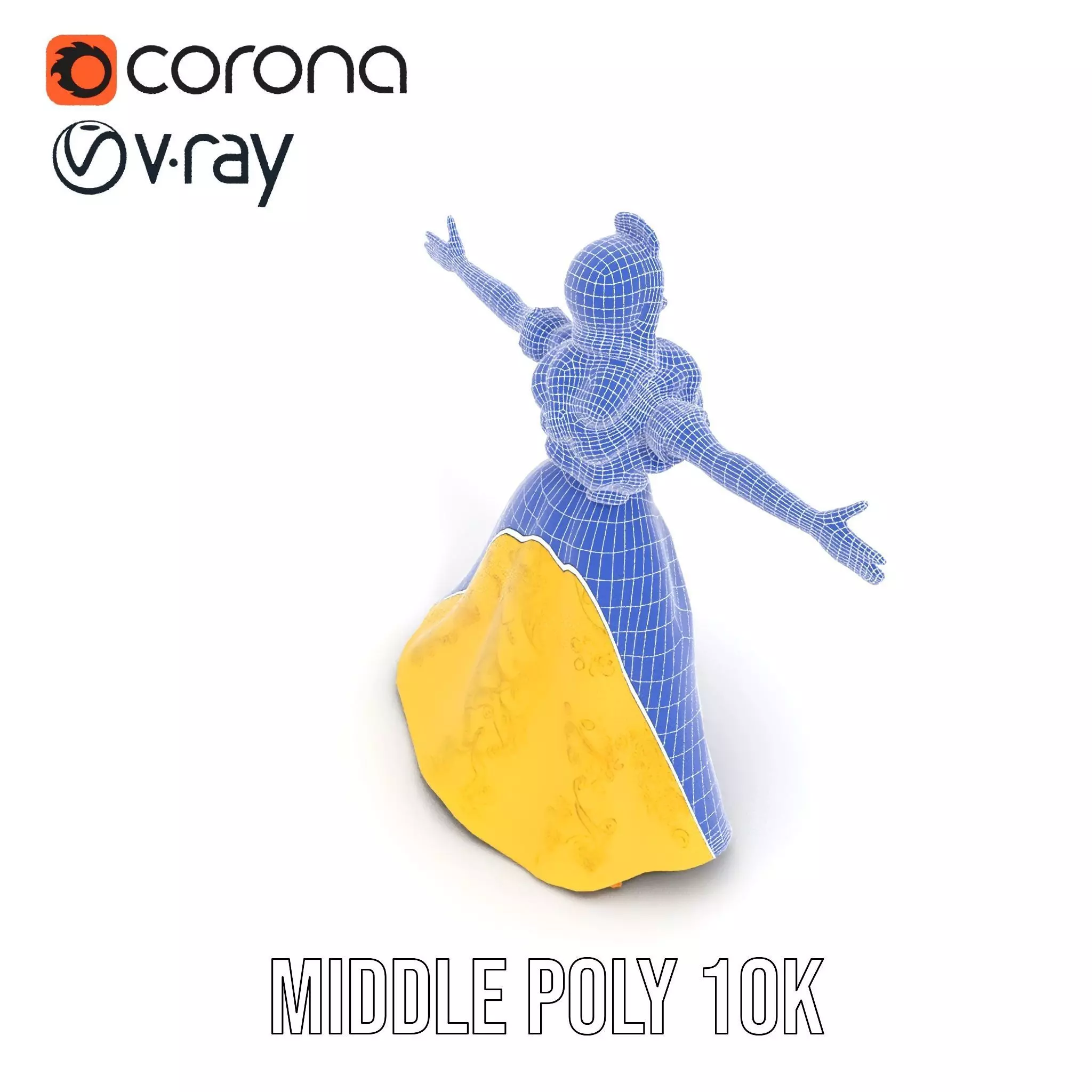 Elegant Princess Character model pack Low-poly 3D model_27