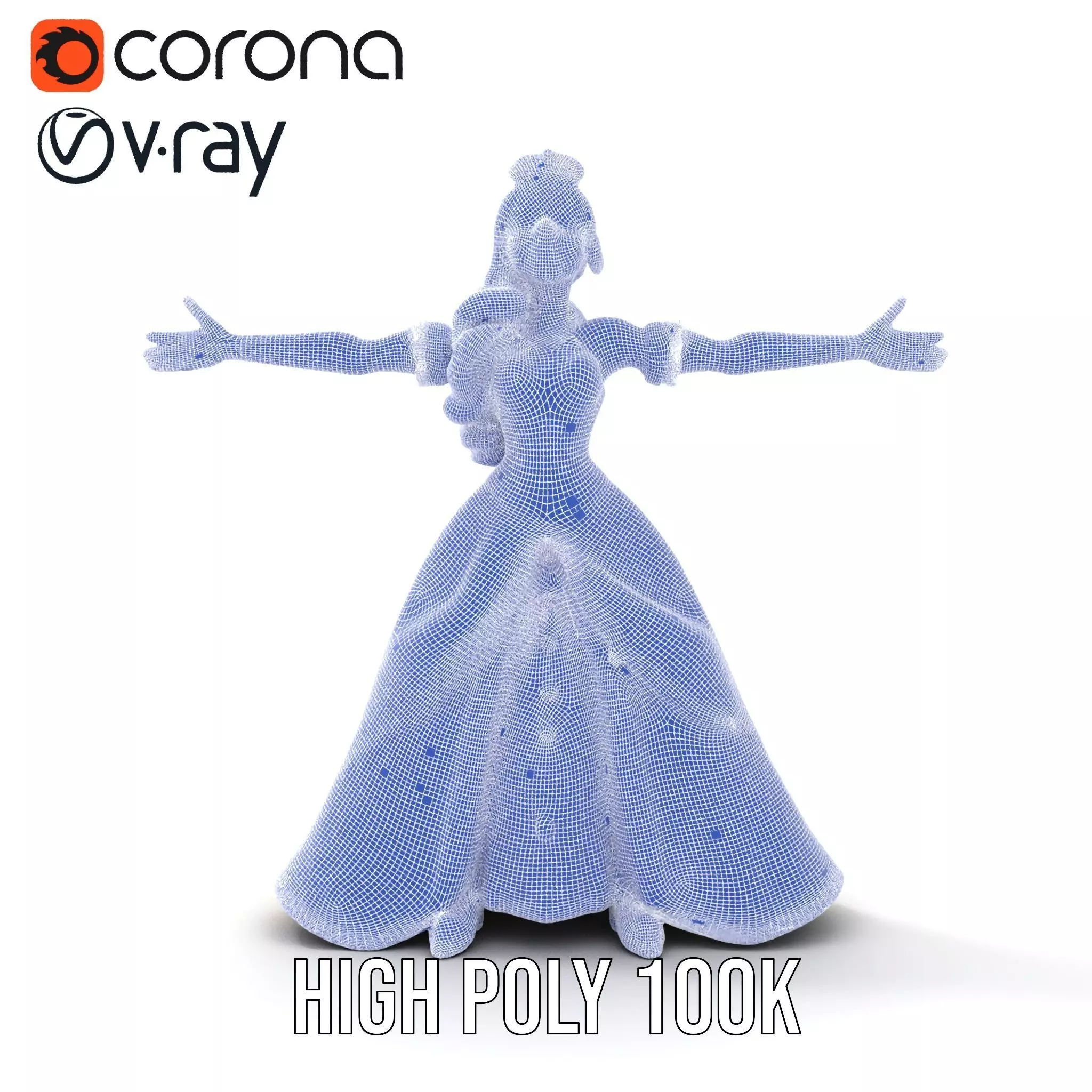 Elegant Princess Character model pack Low-poly 3D model_29